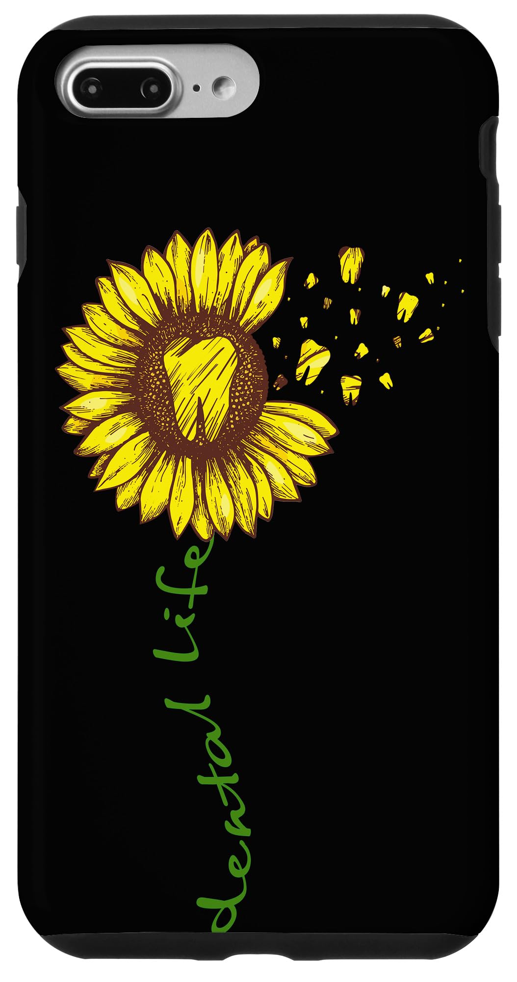 Funny Sunflower Dental Life iPhone 7 Plus/8 Plus Case - Cute Tooth Design Protective Cover for Dental Assistants & Students (Perfect for Dental School, Clinic Work & Everyday Use)