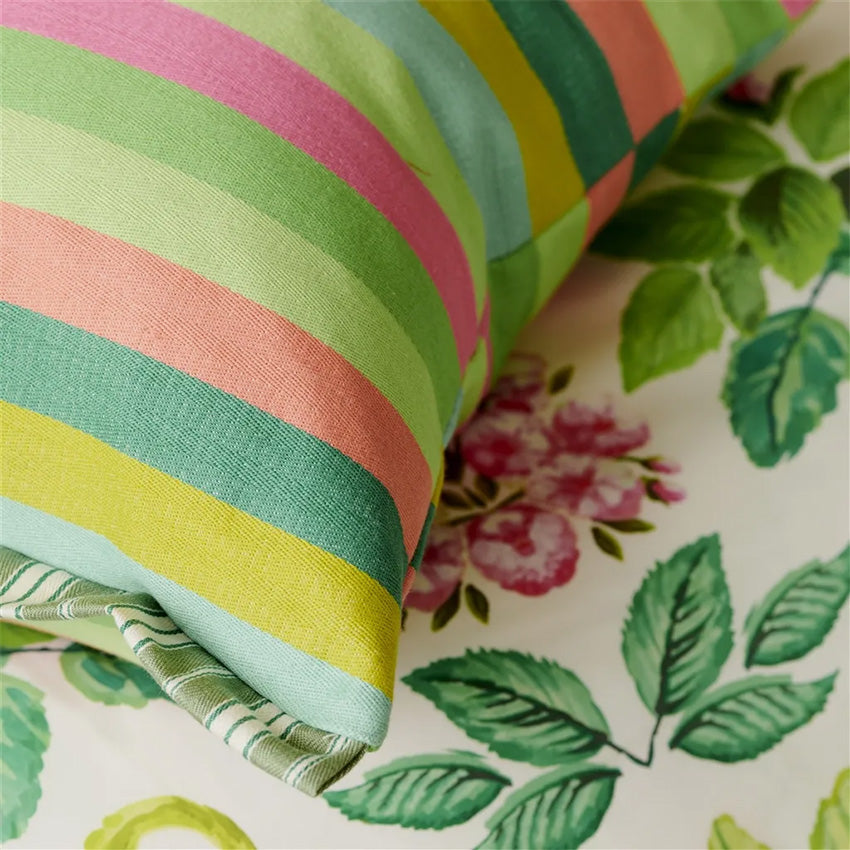 Christian Lacroix Cork Street Stripe Emerald Green Decorative Throw Pillow Cover - Luxury Home Decor for Living Room, Sofa & Bedroom