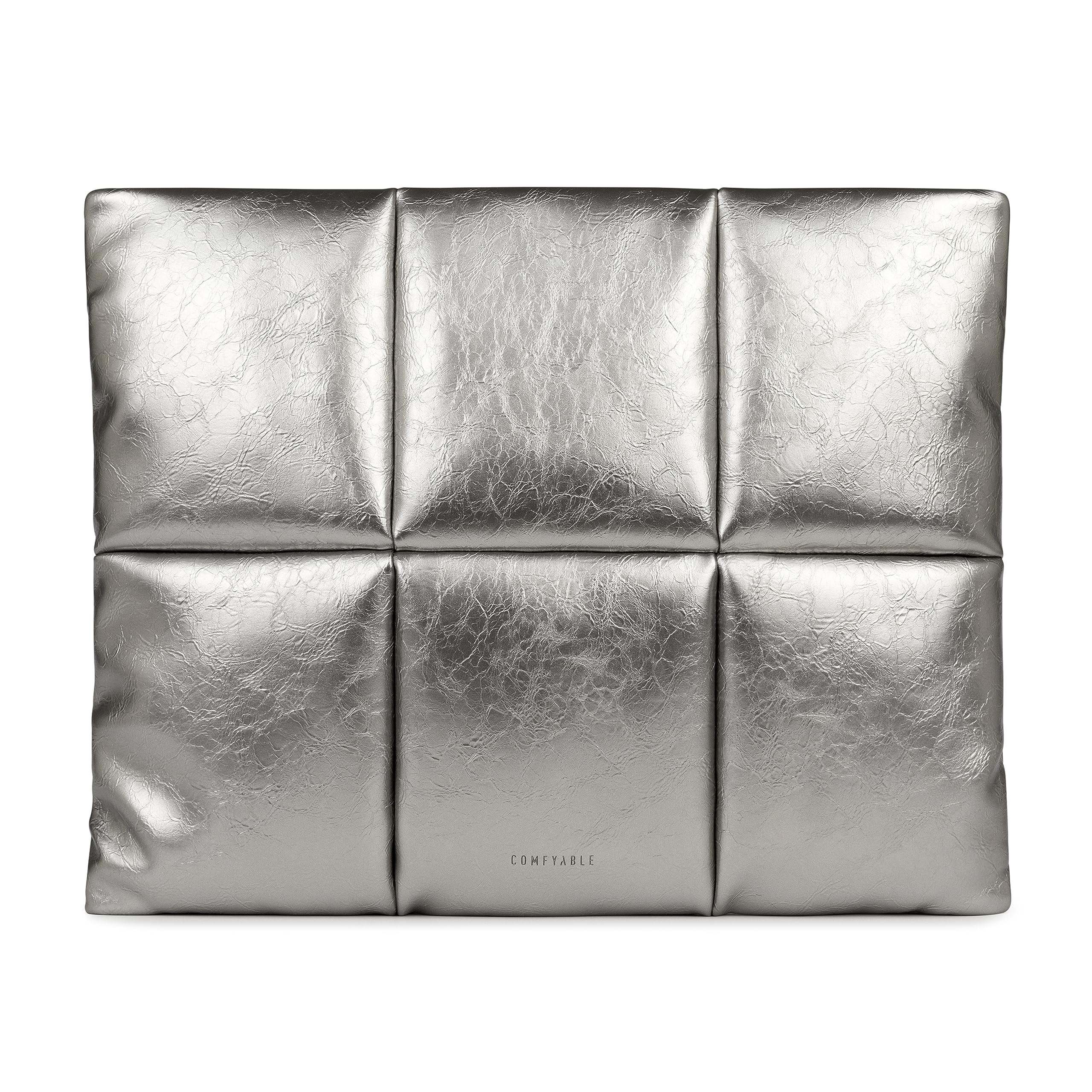 Comfyable Puffy Laptop Sleeve 13-14 Inch - Soft Puffer Laptop Case for MacBook Air M1/M2/M3/M4 & MacBook Pro M4 Pro/Max - Protective Pillow Sleeve with Silver Finish - Perfect for Travel, Office & School Use