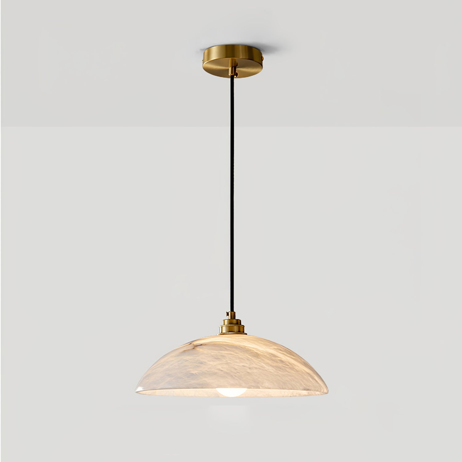 Alabaster Dome Pendant Light - Modern Ceiling Lighting Fixture for Dining Room, Kitchen, or Bedroom