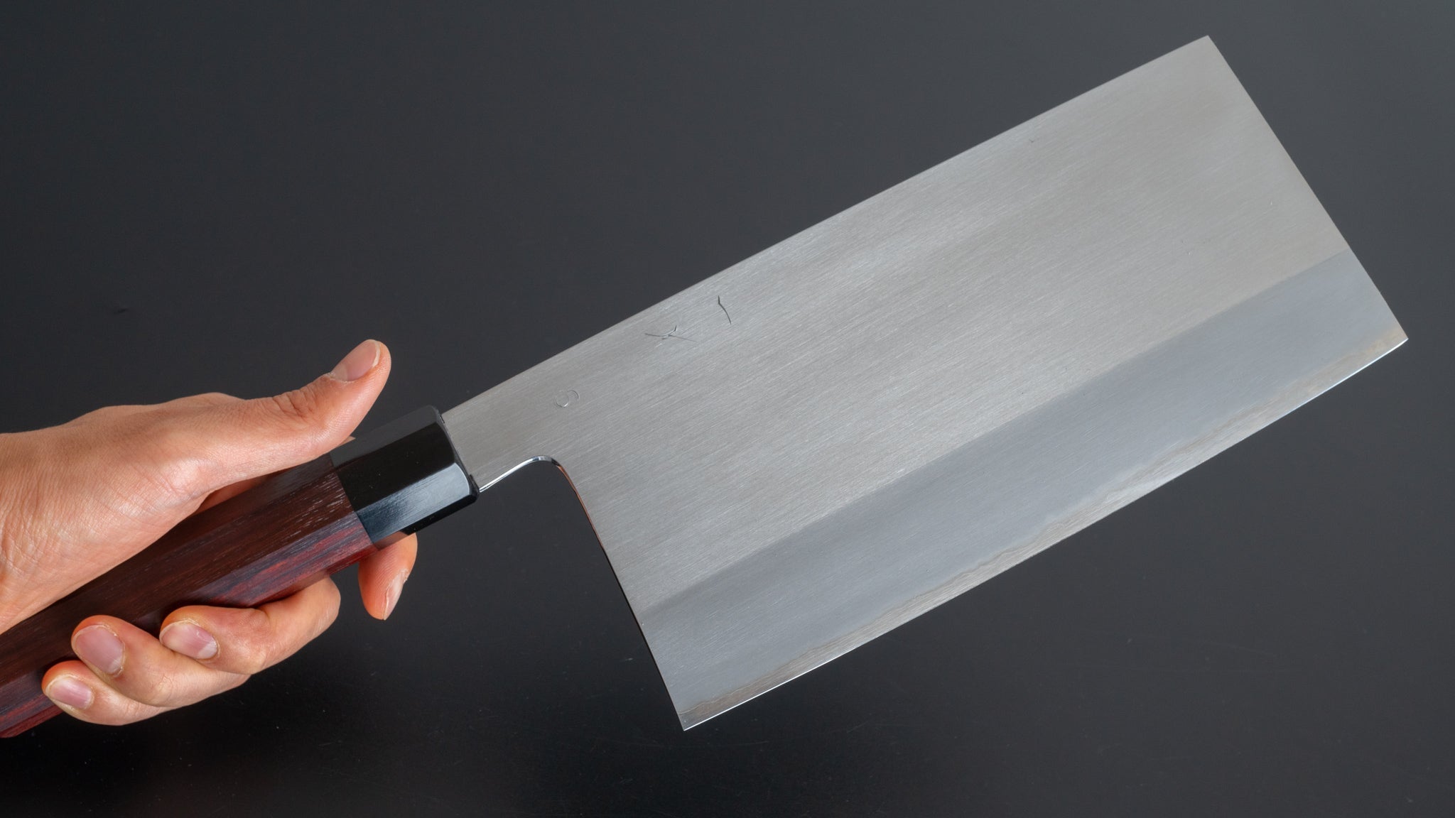 Hitohira Togashi White #1 Stainless Clad Migaki Chinese Cleaver 220mm - Professional Japanese Chef Knife with Taihei Rosewood Handle (#6) - Perfect for Slicing, Dicing & Chopping Vegetables, Meat & Herbs