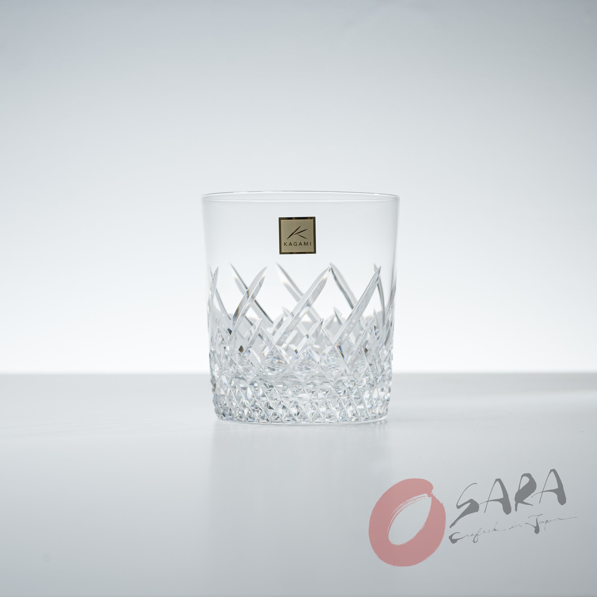 Premium KAGAMI Crystal Japanese Handmade Whiskey Glass Set - 260ml Frosted Design for Bourbon, Scotch & Cocktails - Elegant Barware for Home Entertaining & Gift Giving