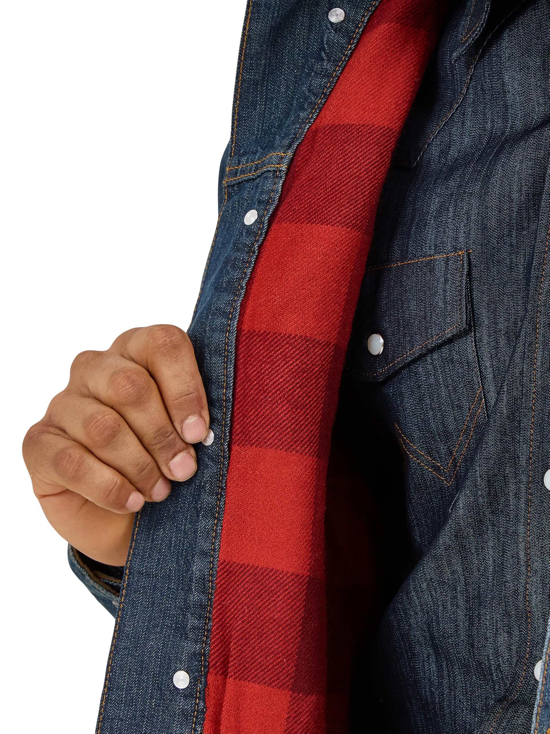 Wrangler Men's Cowboy Cut Western Lined Denim Jacket - Classic Workwear for Ranch, Rodeo & Outdoor Adventures