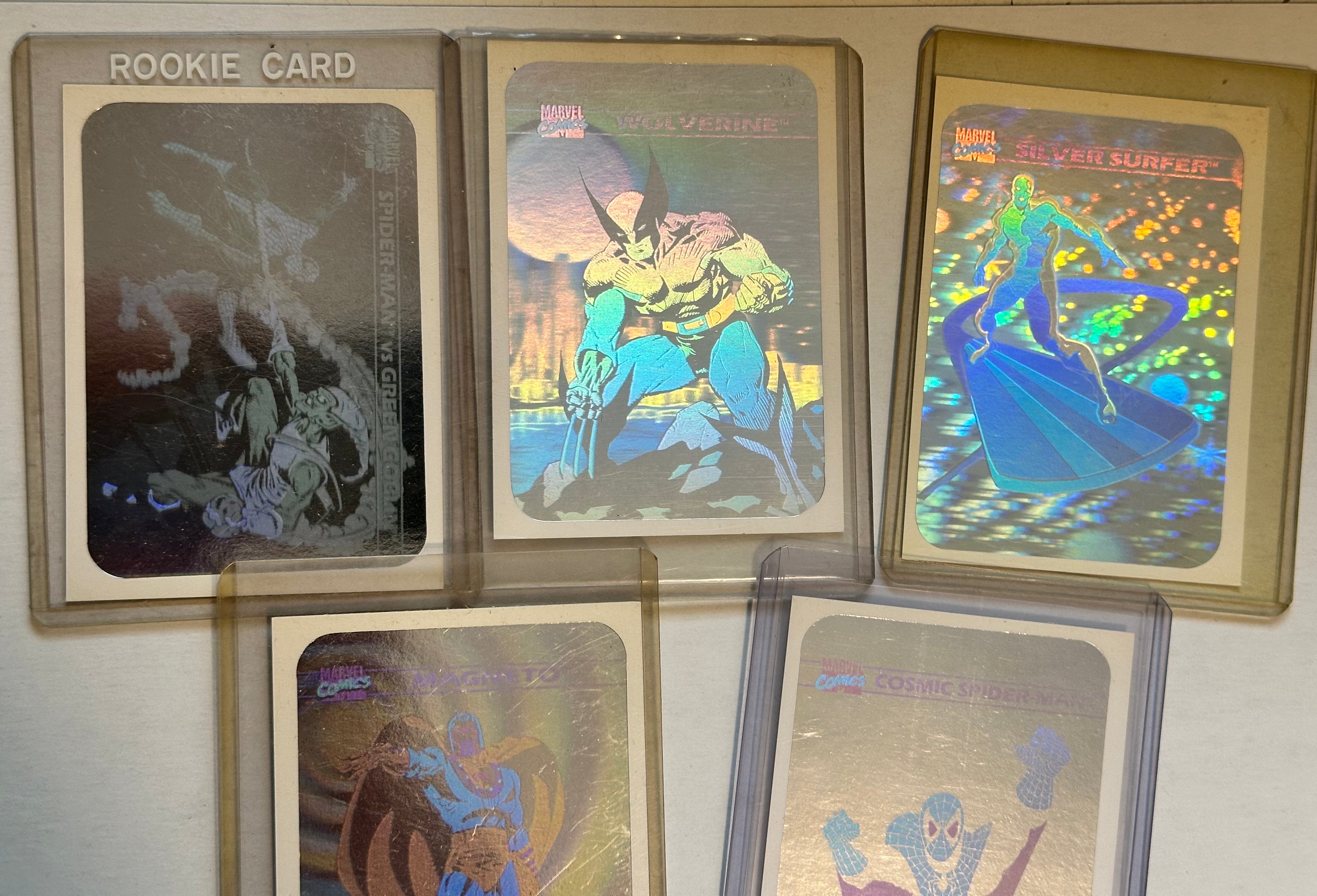 Marvel Universe Series 1 Rare 5-Card Hologram Insert Set 1990 - Collectible Trading Cards for Marvel Fans & Comic Book Enthusiasts