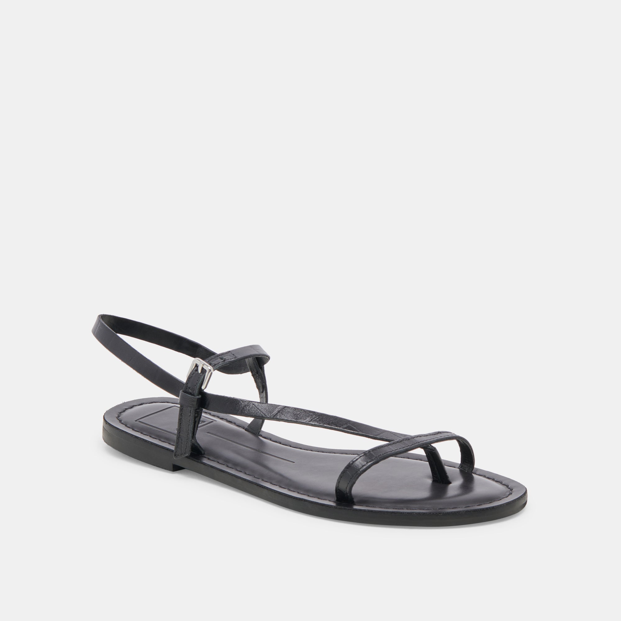 WANDRE Noir Embossed Leather Sandals for Women - Comfortable & Stylish Summer Footwear for Beach, Travel & Casual Outings