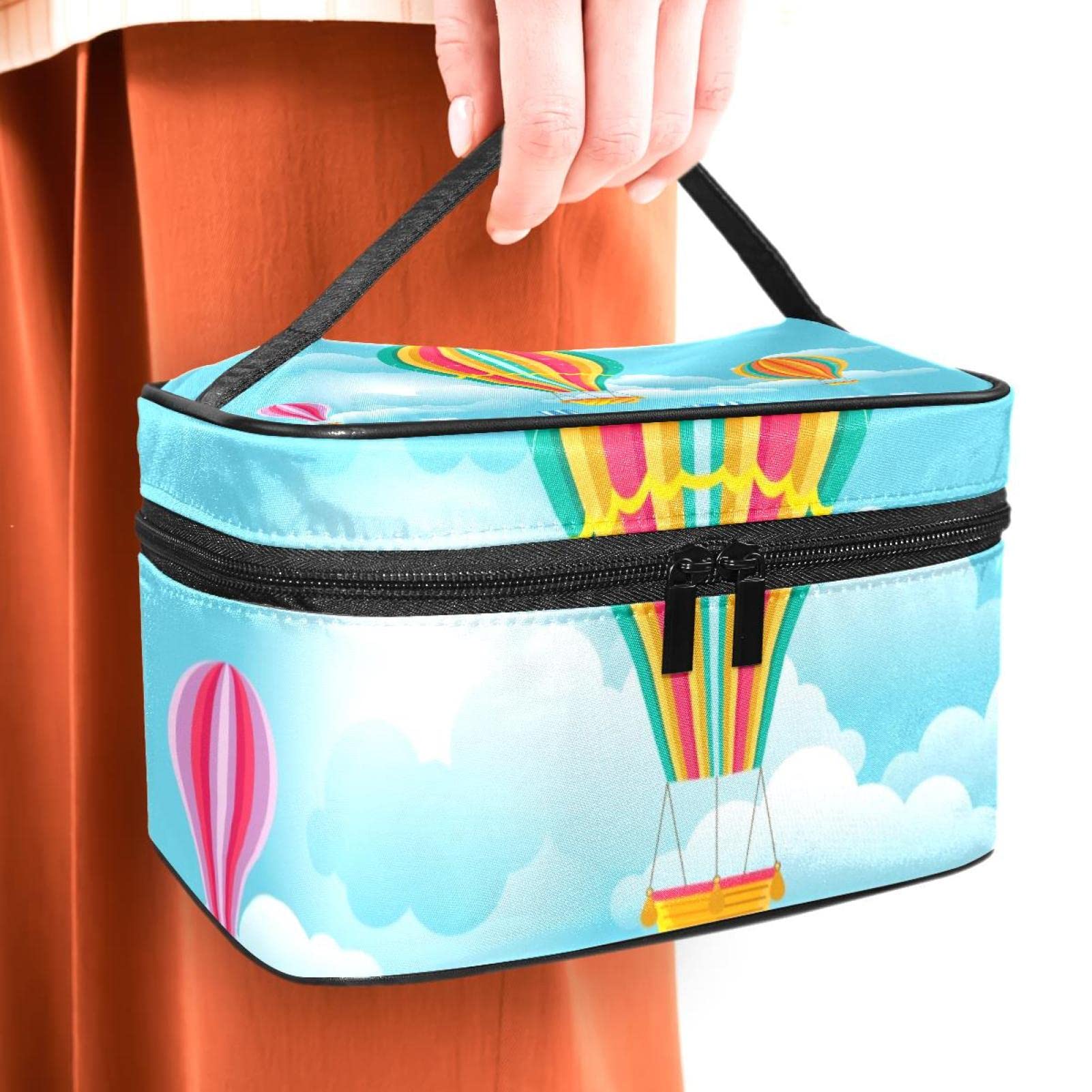 Hot Air Balloon Makeup Bag - Portable Travel Cosmetic Pouch for Women | Waterproof & Durable | Perfect for Travel, Gym, and Daily Use