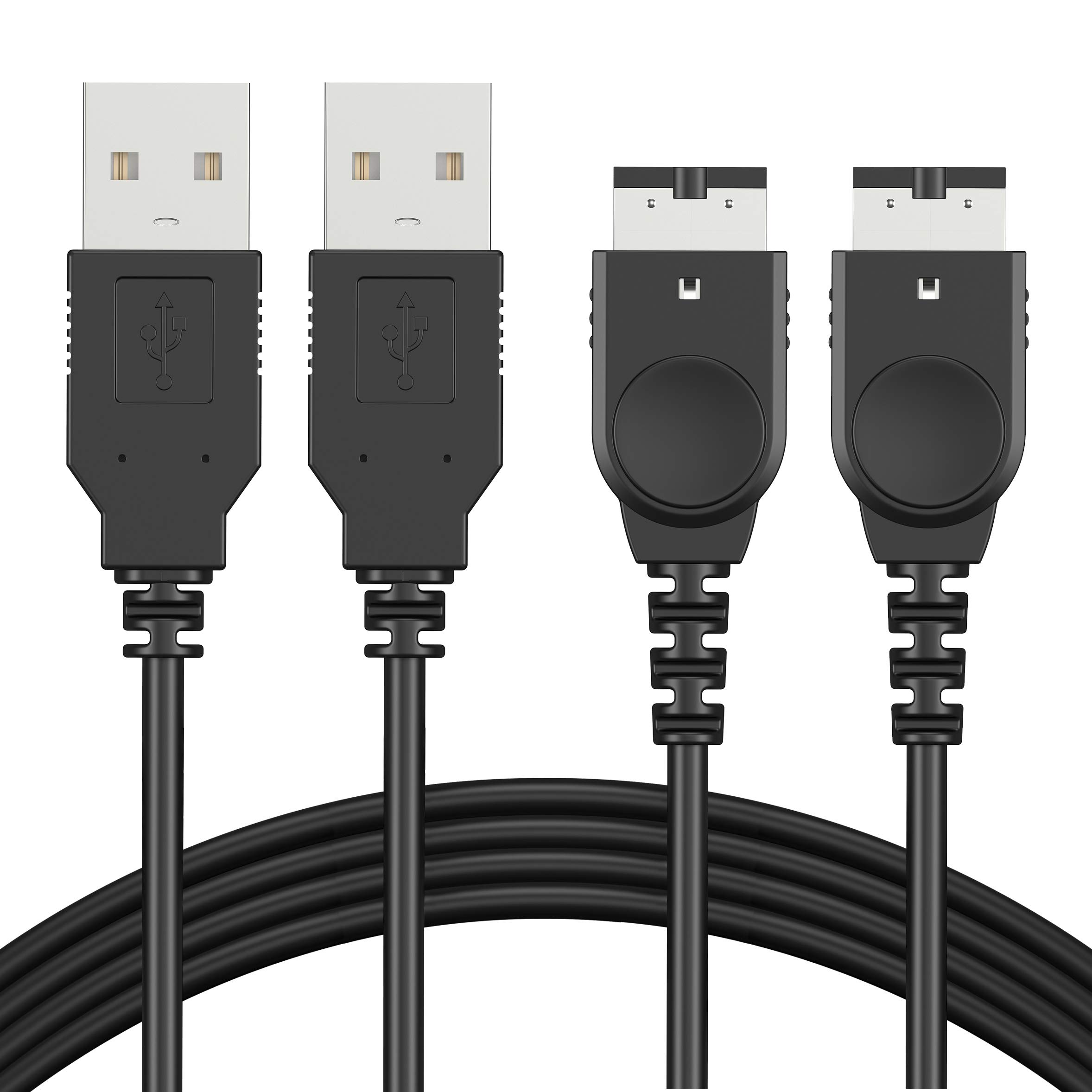 Funturbo 2-Pack GBA SP Charger Cable - Compatible with Gameboy Advance SP, Nintendo DS & NDS - 3.9ft USB Power Charging Cord for Gaming On-The-Go, Travel & Home Use