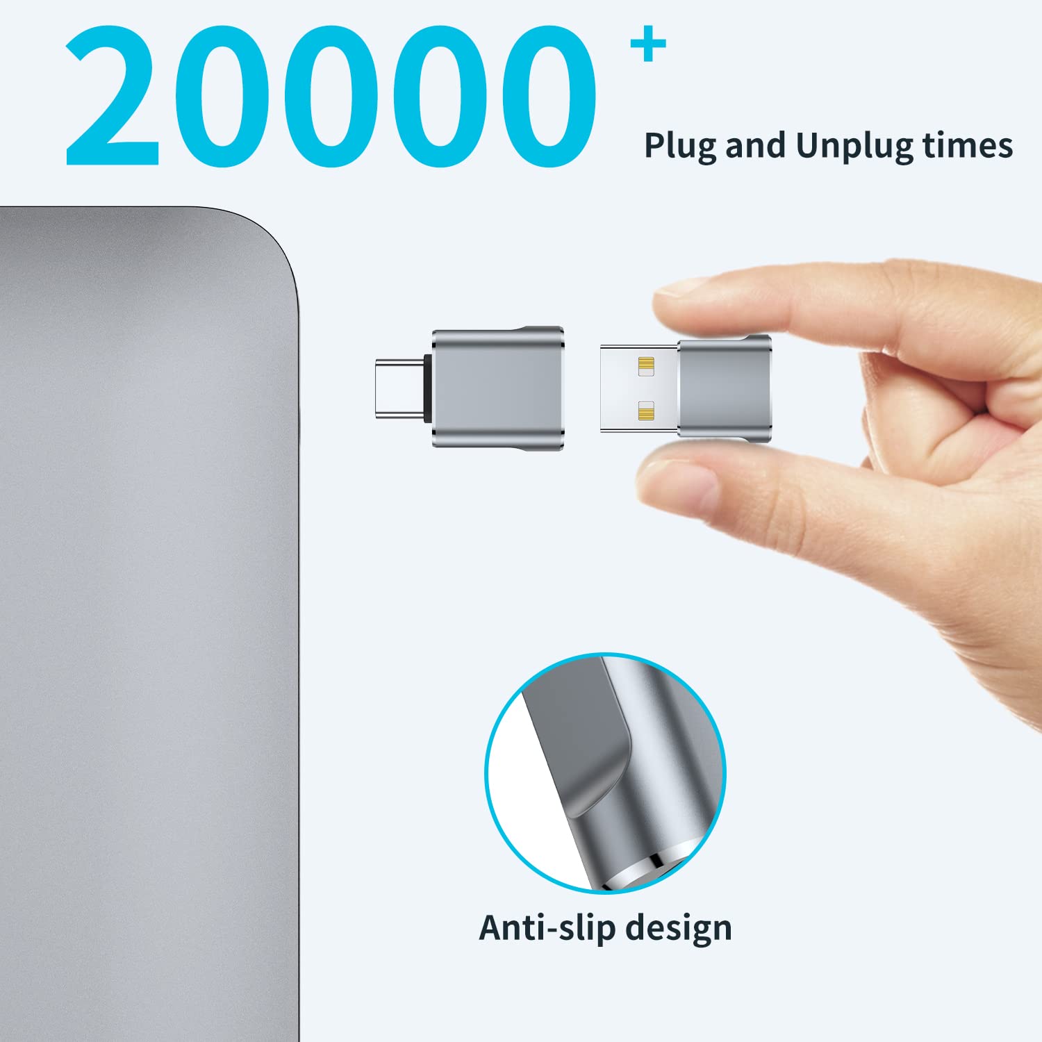 USB C to USB A Adapter (2 Pack) - Fast Charging OTG Converter for MacBook Pro 2023, iPad Pro, iMac, iPad Mini 6 & Type C Devices - Perfect for Travel, Office & Home Charging (Black)