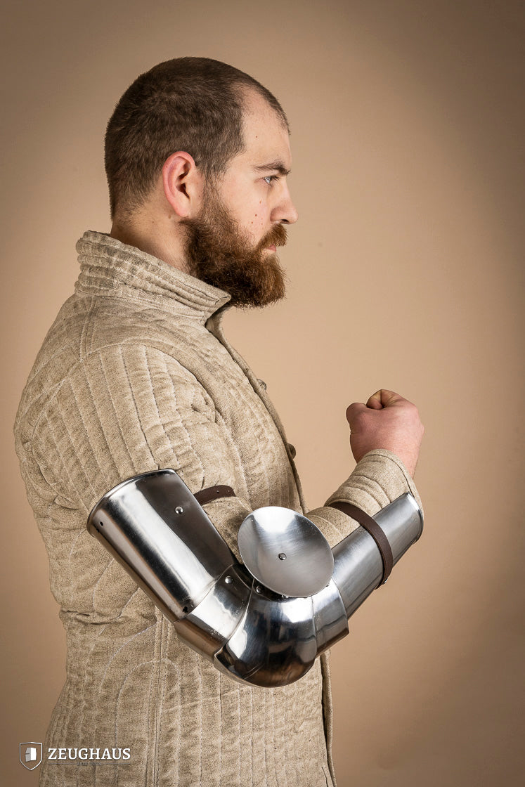 14th Century Medieval Arm Armor - 1.6mm Polished Steel Gauntlet for LARP, Cosplay & Historical Reenactment