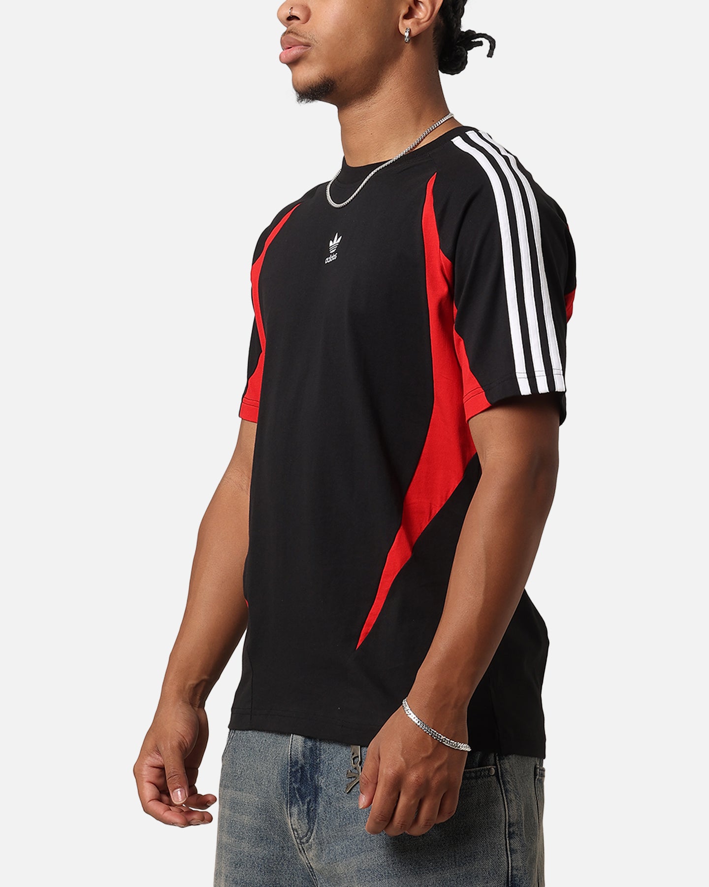 Adidas Archive T-Shirt for Men - Black & Better Scarlet Cotton Tee | Casual Wear, Street Style & Gym Outfit