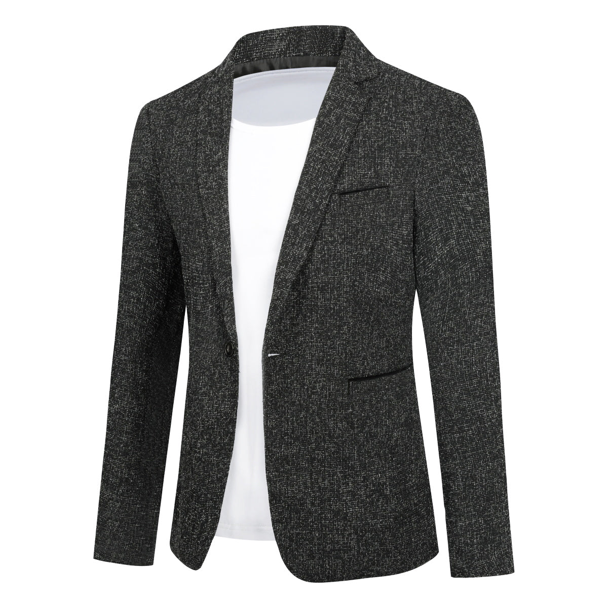 Men's Slim Fit Notch Lapel Single Breasted Blazer Jacket - Black | Formal Business Suit for Office, Wedding & Special Occasions