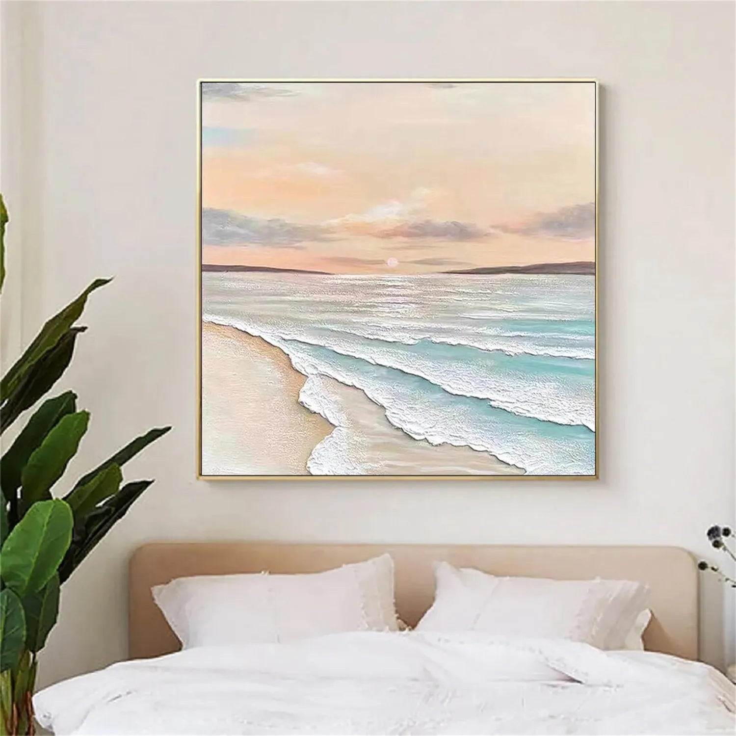 Ocean And Sky Painting #OS 162 - Handmade Canvas Wall Art for Home & Office Decor - Perfect for Living Room, Bedroom or Beach House