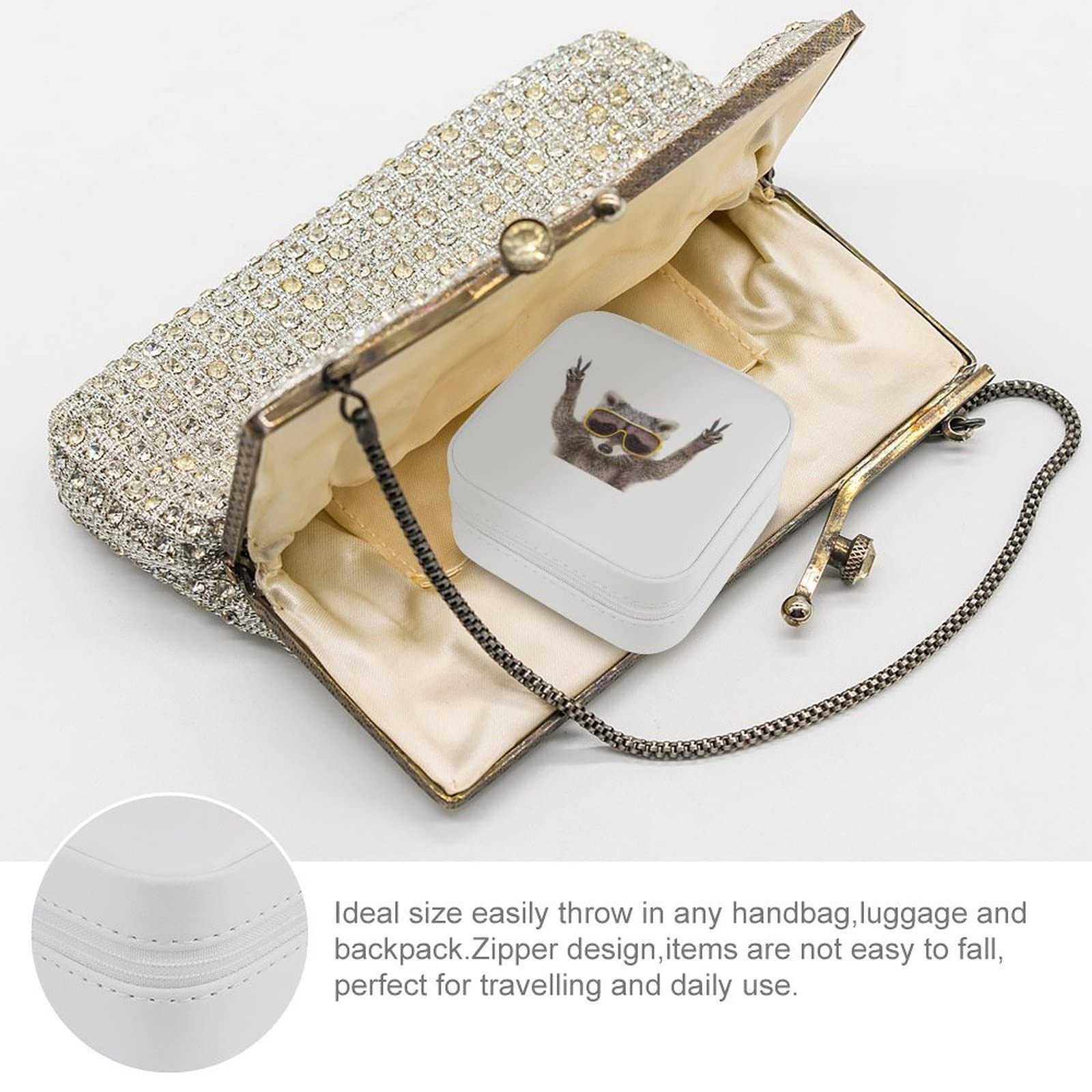 Elegant PU Leather Jewelry Box for Women - Portable Travel Jewelry Organizer with Storage Compartments for Rings, Earrings, Necklaces & Bracelets - Perfect for Home, Travel & Gift Giving