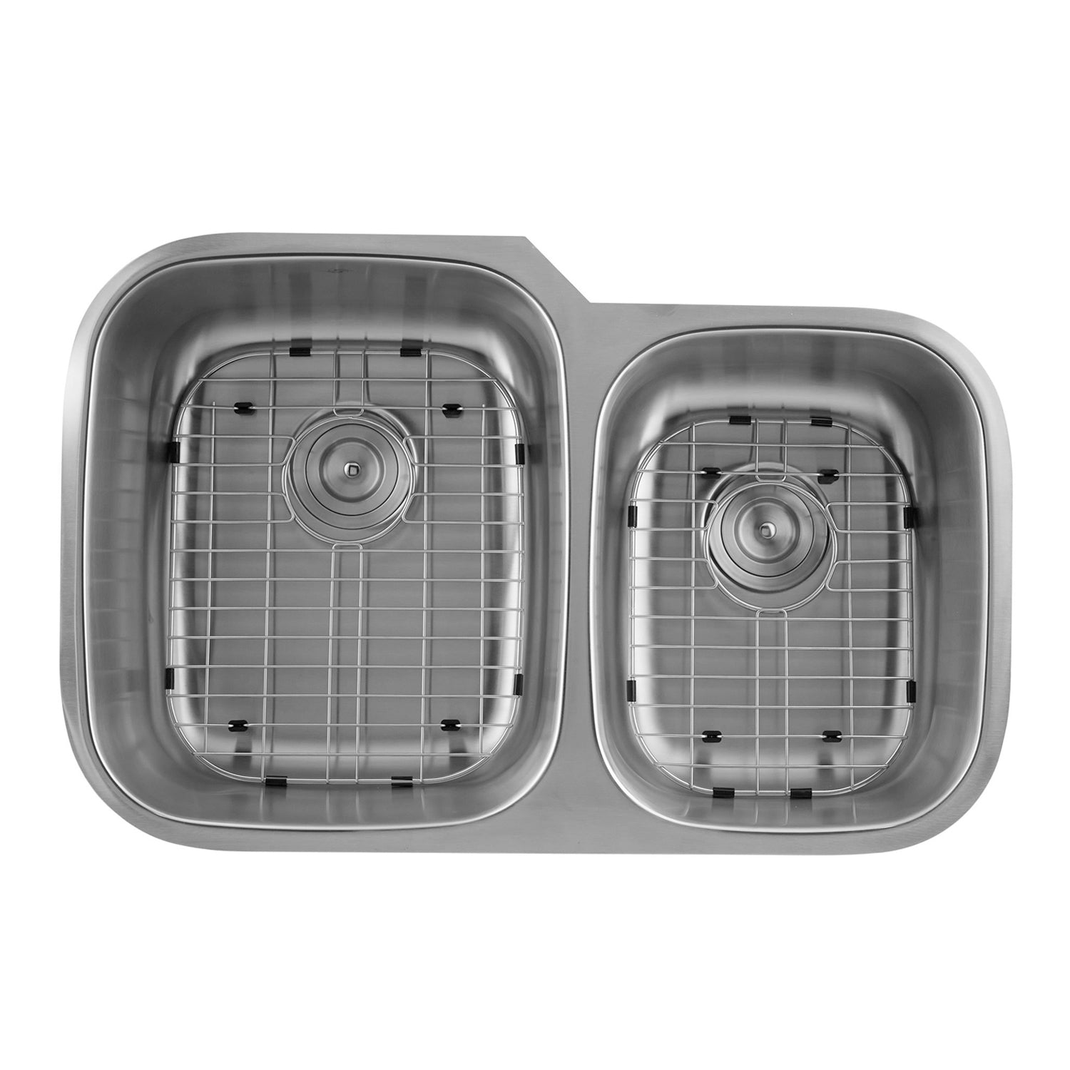 Premium DAX 60/40 Double Bowl Undermount Kitchen Sink - 18 Gauge Stainless Steel with Brushed Finish - 32 x 24 3/4 x 9 Inches (DAX 3120L) - Perfect for Modern Kitchens, Food Prep & Dishwashing