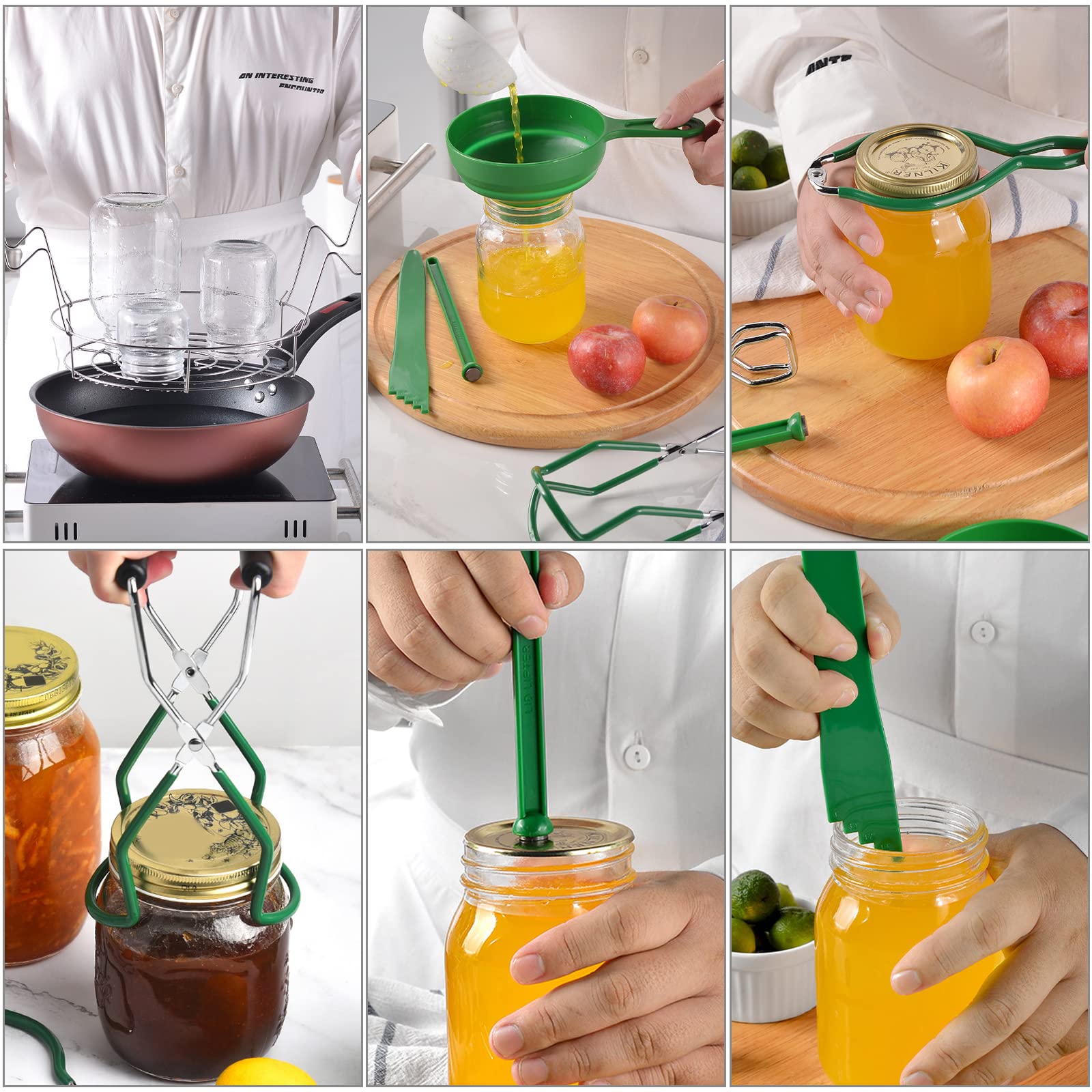 Complete Canning Kit with Jar Lifter, Folding Rack & Wide Mouth Funnel – Premium Canning Supplies for Mason Jars – Perfect for Home Canning, Preserving Fruits, Vegetables & Jams – Ideal for Beginners & Experts