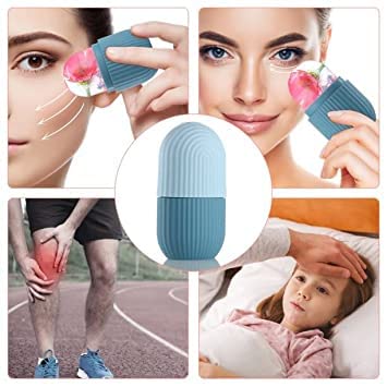 Cooling Face Ice Roller for Skin Care - Reusable Facial Massager to Reduce Puffiness, Tighten Pores & Enhance Glow (Aqua Blue) | Perfect for Morning Routine, Post-Workout Recovery & Spa Relaxation