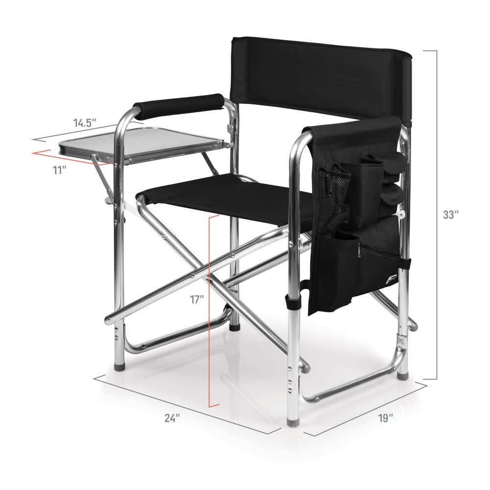 NCAA Cal Bears Folding Sports Chair with Side Table - Portable Camping & Beach Chair for Adults - Perfect for Tailgating, Outdoor Events & Picnics