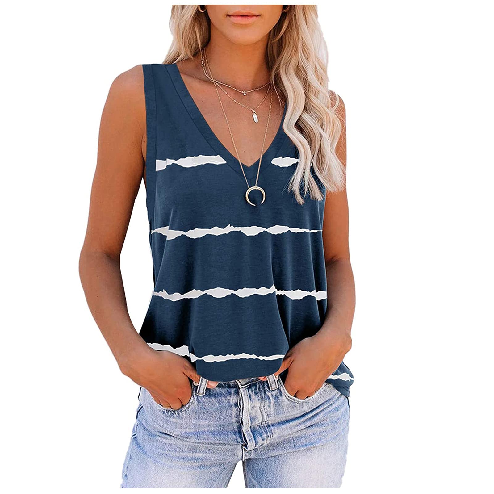Women's Summer Tops - Loose Fit Sleeveless Tank Tops & Tunic Shirts, Plus Size Casual Sunflower Print Tee for Beach, Vacation & Everyday Wear