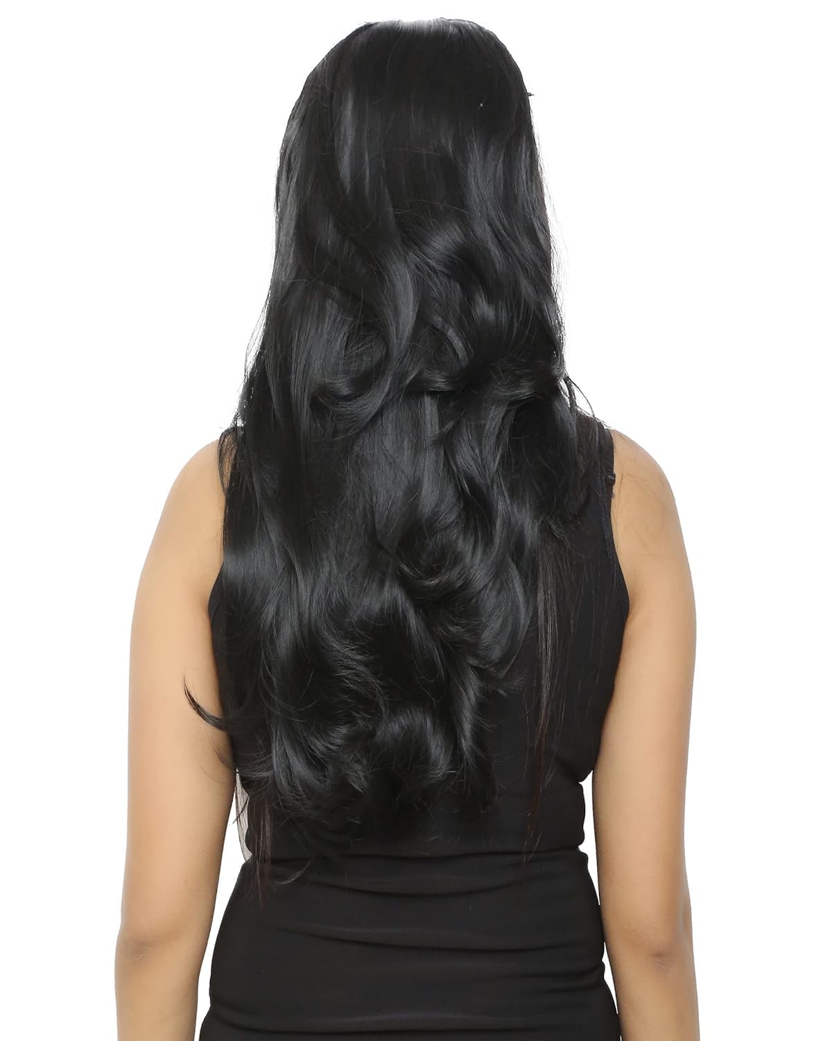 Flushia® 24-Inch 5-Clip Human Hair Extensions for Women - Natural Brown Curly & Wavy Hair Extensions for Length & Volume - Perfect for Parties, Weddings & Daily Styling
