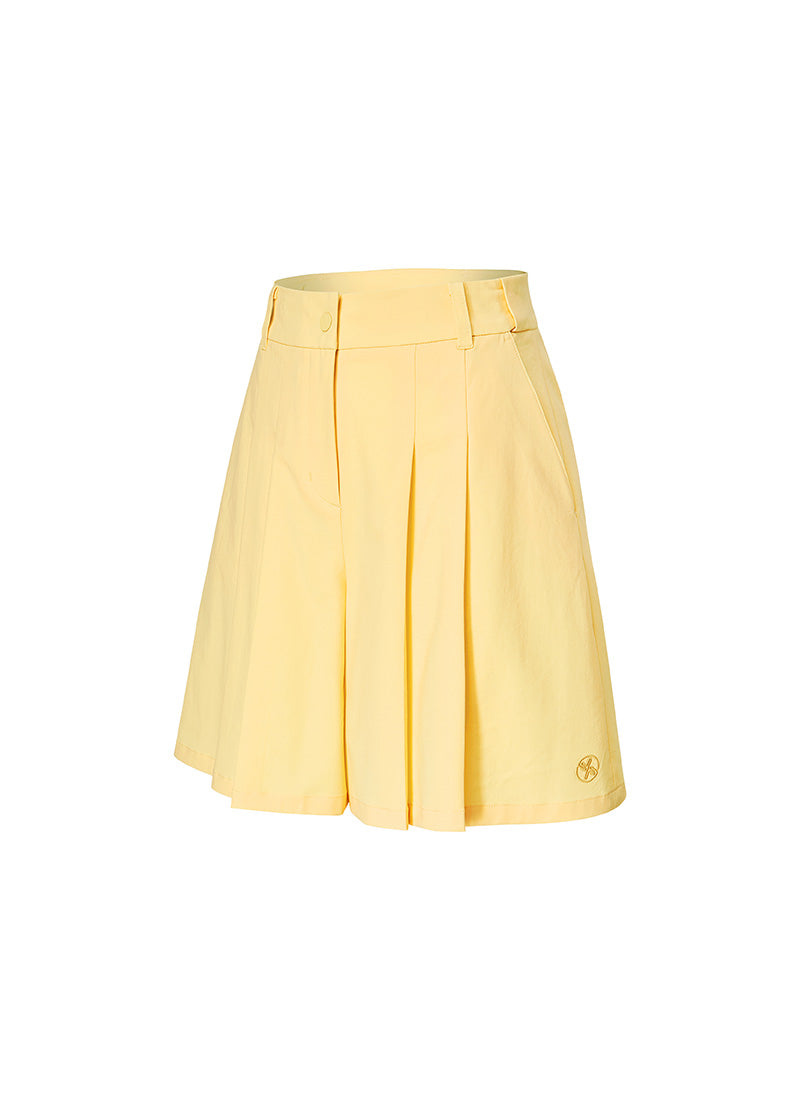Stylish Women's Pleated Bermuda Shorts - High Waisted Casual Summer Shorts for Outdoor Activities & Travel