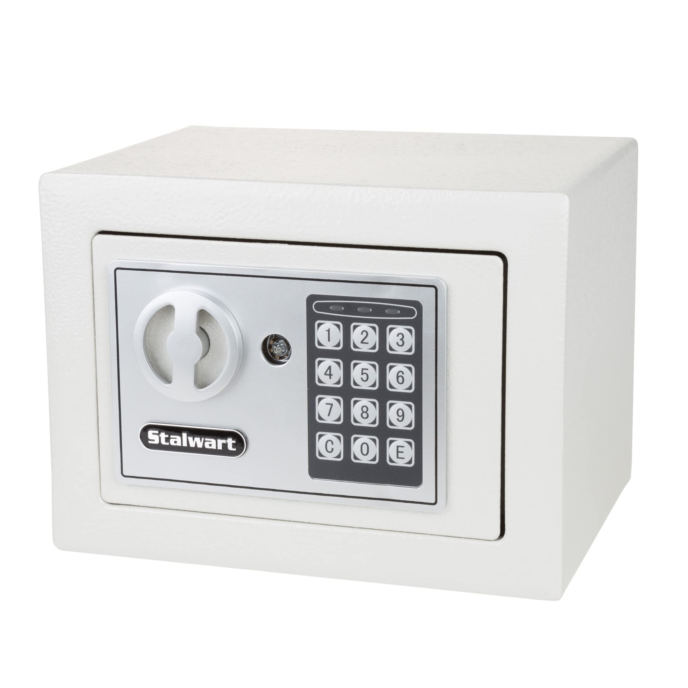 Stalwart Digital Security Box - Compact Steel Safe with Electronic Keypad & Combination Lock - Portable Money Safe for Cash, Jewelry & Valuables - Ideal for Home, Office, Travel & Emergency Storage (Gray)