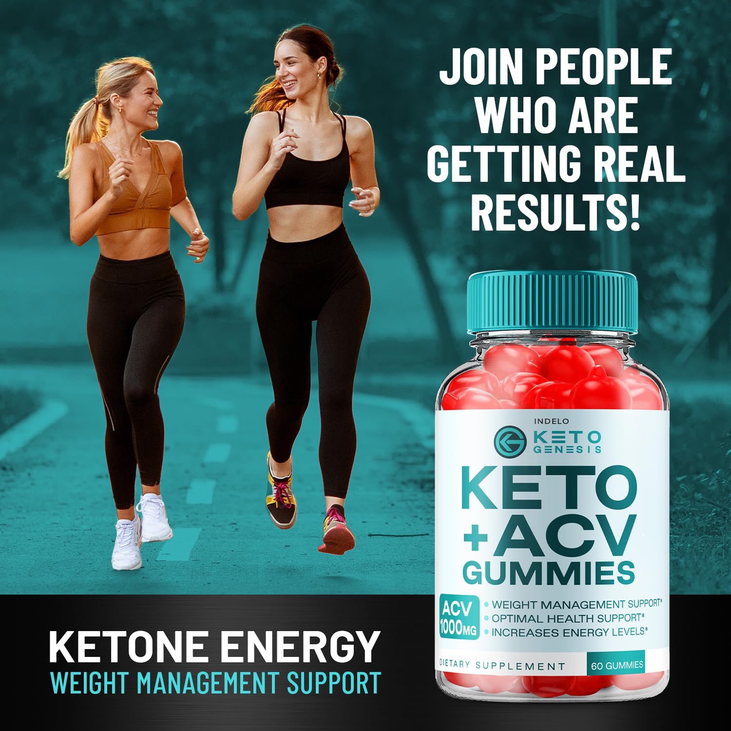 Keto Genesis ACV Gummies 1000mg - Apple Cider Vinegar Weight Management Supplement with Vitamin B12 & B6 (60 Count) | Supports Ketosis, Energy Boost & Healthy Digestion | Perfect for Keto Diet & Weight Loss Journey