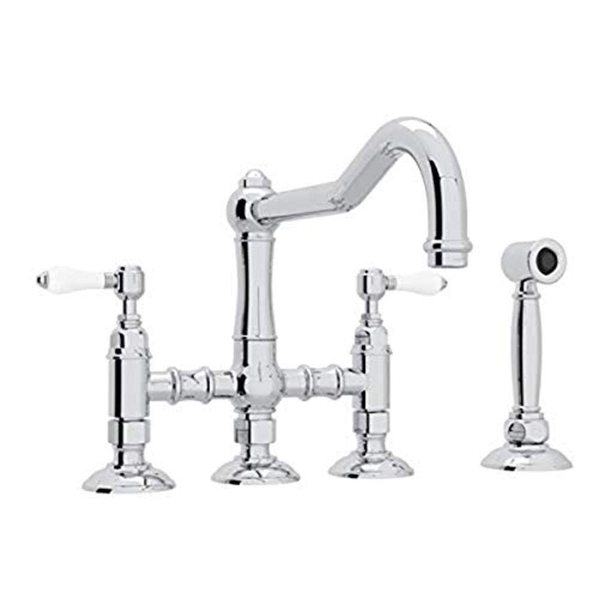 ROHL A1458LPWSAPC-2 Polished Chrome Kitchen Faucet - Modern Pull-Down Sprayer for Sink, Perfect for Cooking, Washing Dishes & Food Prep