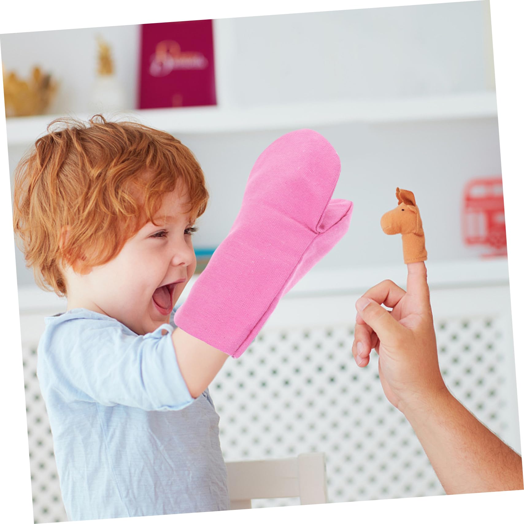 ORFOFE 2 Pack Hand-Painted Puppets - DIY Finger Puppets for Role Play, Storytelling & Creative Play - Perfect for Kids, Classrooms & Family Bonding Activities