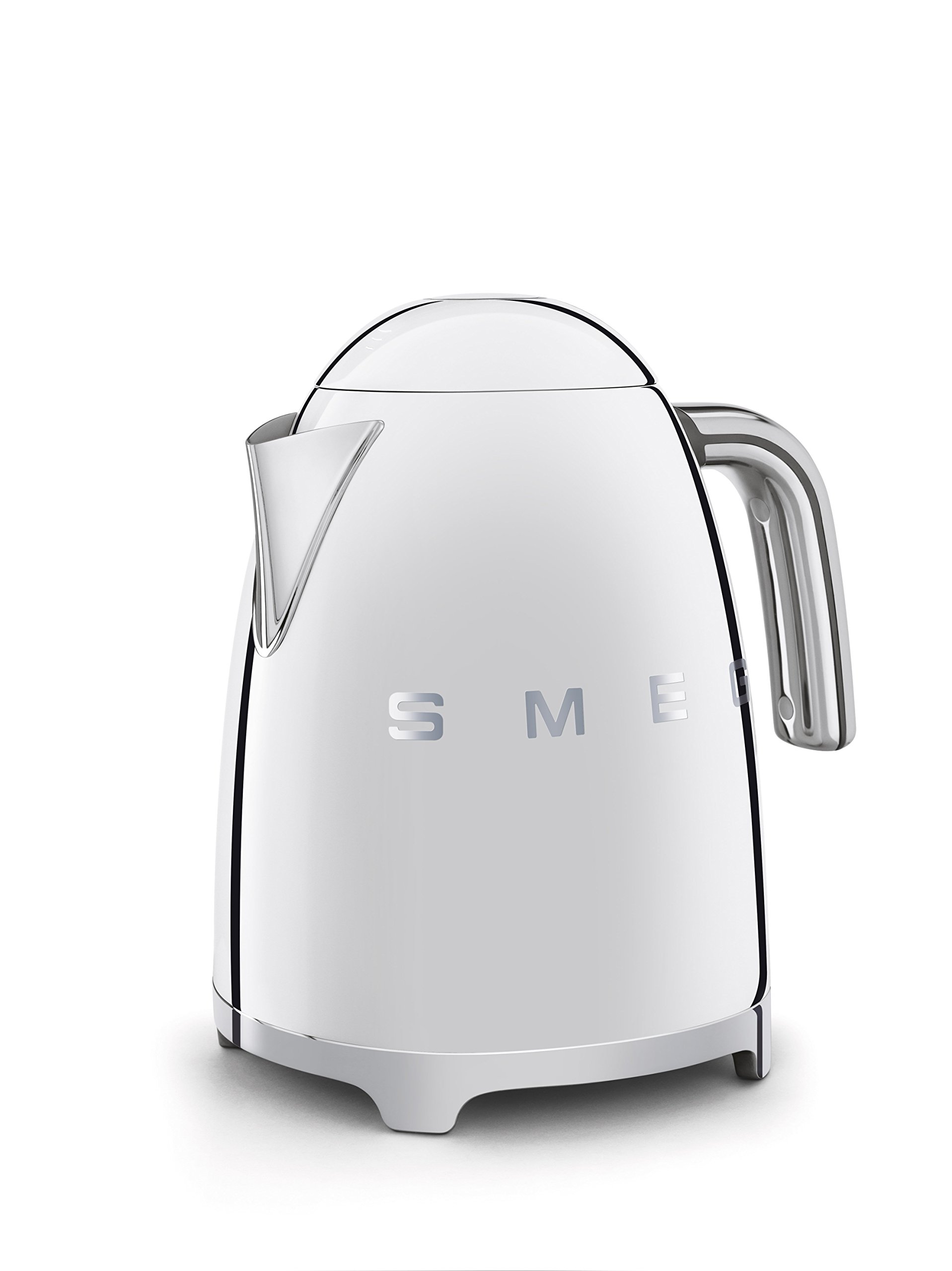 SMEG KLF01SSEU Electric Kettle - 2400W, 7 Cups, Stainless Steel & Chrome Finish - Perfect for Home, Office & Tea/Coffee Brewing