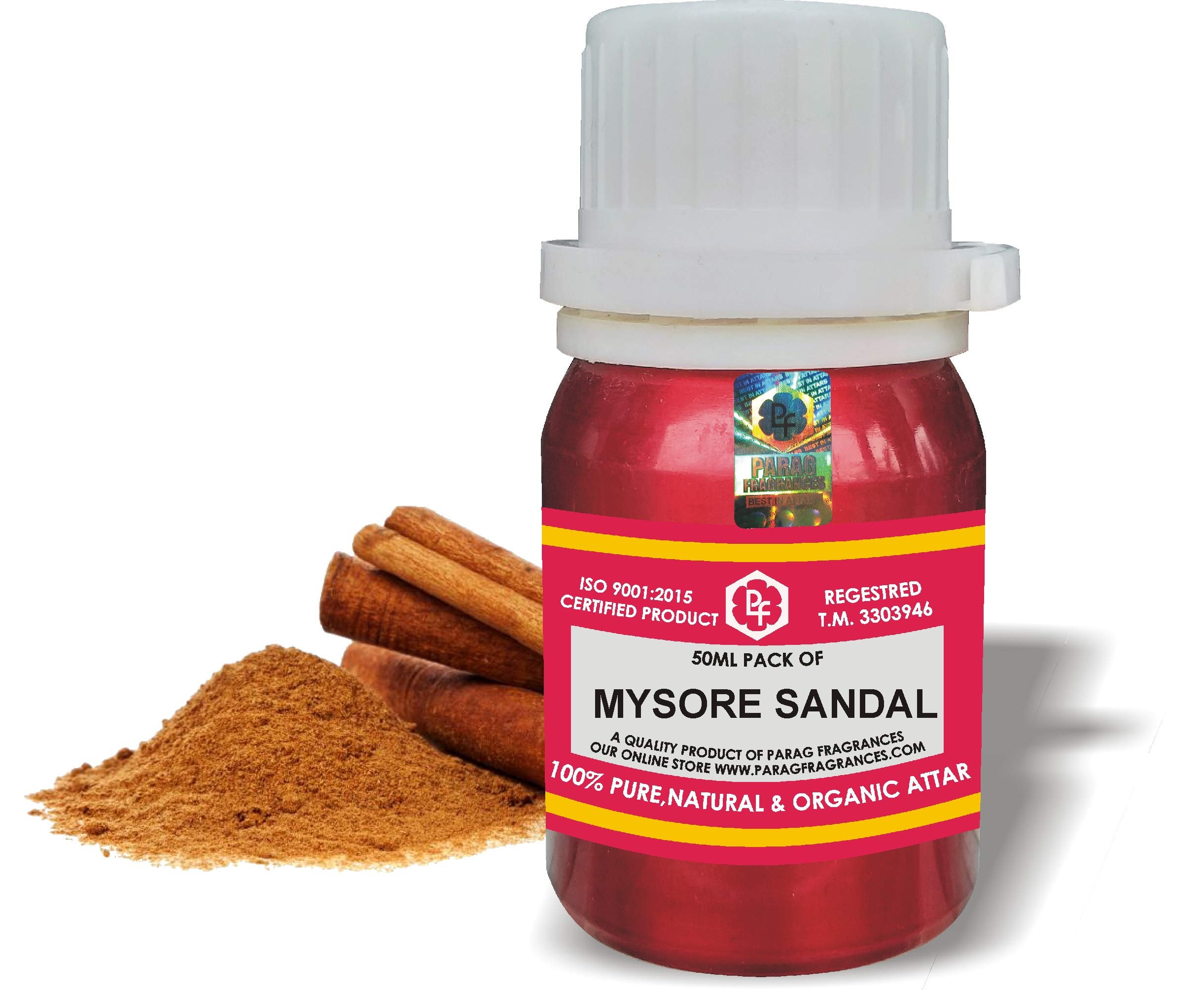 PARAG FRAGRANCES MYSORE SANDAL 50ML Natural Alcohol-Free Attar for Men | Premium Sandalwood Perfume Oil | Long-Lasting Fragrance for Daily Wear, Special Occasions & Gifting