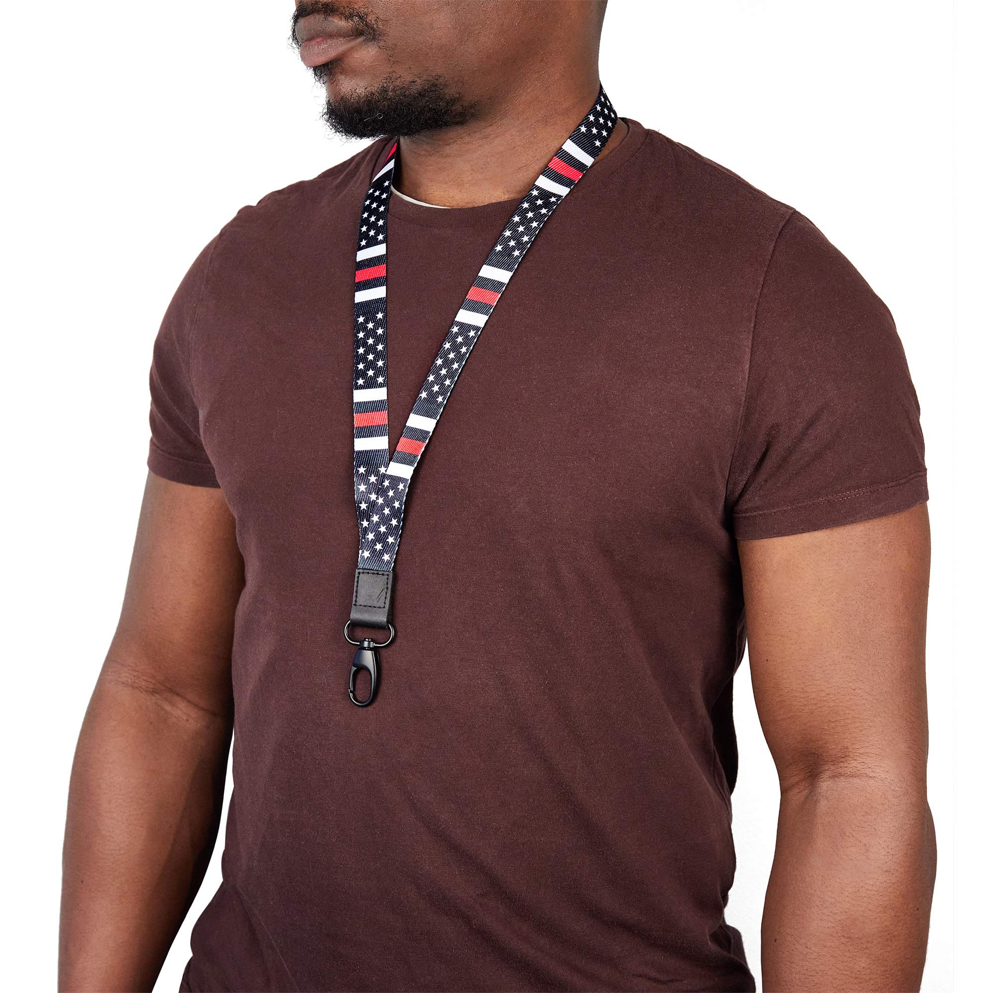 Vegan Leather Lanyard for Keys, ID & Badge - 17.5
