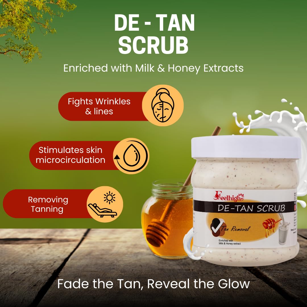 Feelhigh Aloe Vera Face & Body Mask with De-Tan Scrub - 2-Piece Skincare Set for Hydration & Brightening | Perfect for Sunburn Relief & Daily Glow Routine