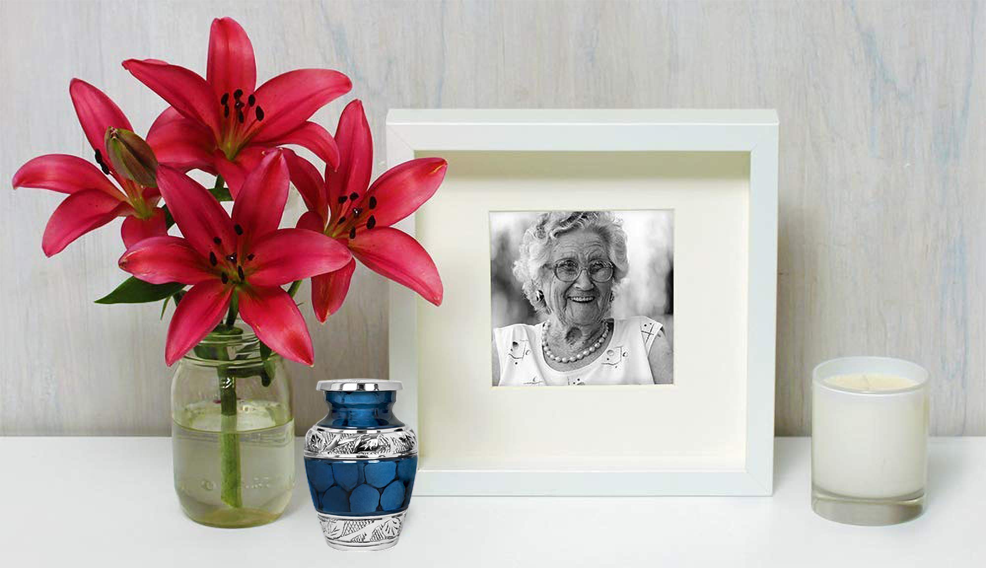 Heavenly Peace Elegant Dark Blue Adult Cremation Urn for Ashes - Beautiful Keepsake Memorial Urn with Velvet Bags & Case - Perfect for Home Memorials, Funeral Services & Honoring Loved Ones