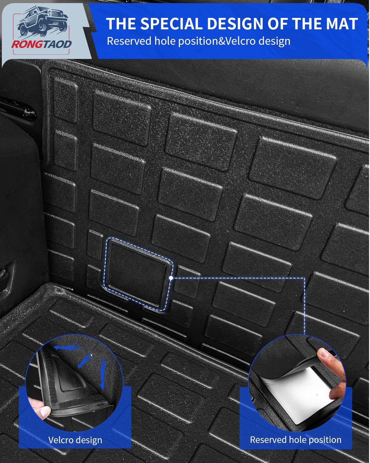 Rongtaod TPE Cargo Liner & Back Seat Cover Protector for 2019-2023 Jeep Cherokee | Waterproof Trunk Mat & Backrest Mats | Perfect for Road Trips, Camping & Outdoor Adventures