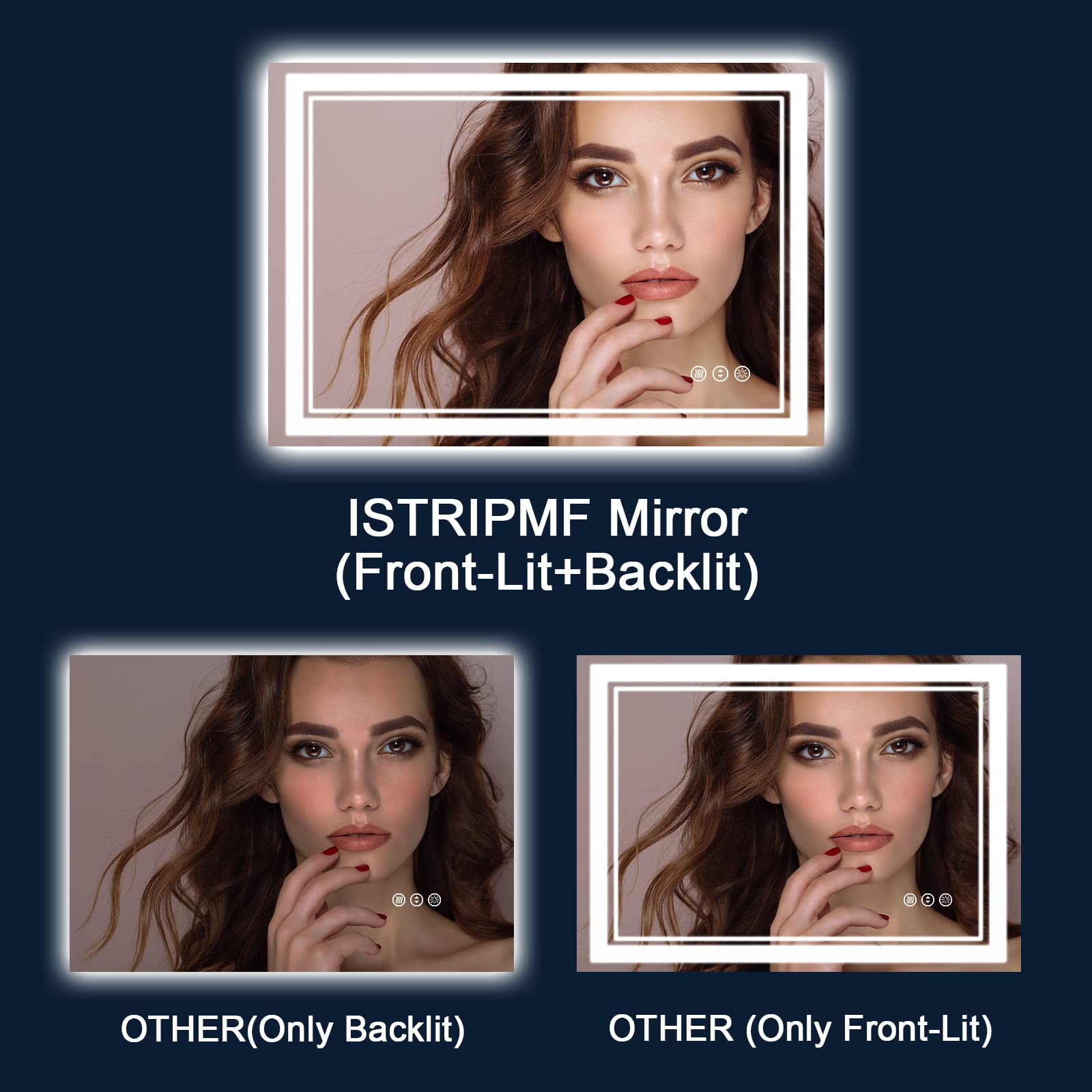 55 x 36 Inch LED Bathroom Mirror with Anti-Fog & Dimmable Backlit Lighting - Shatterproof Vanity Mirror with Memory Function for Wall Mount - Perfect for Modern Bathrooms, Dressing Rooms & Home Decor