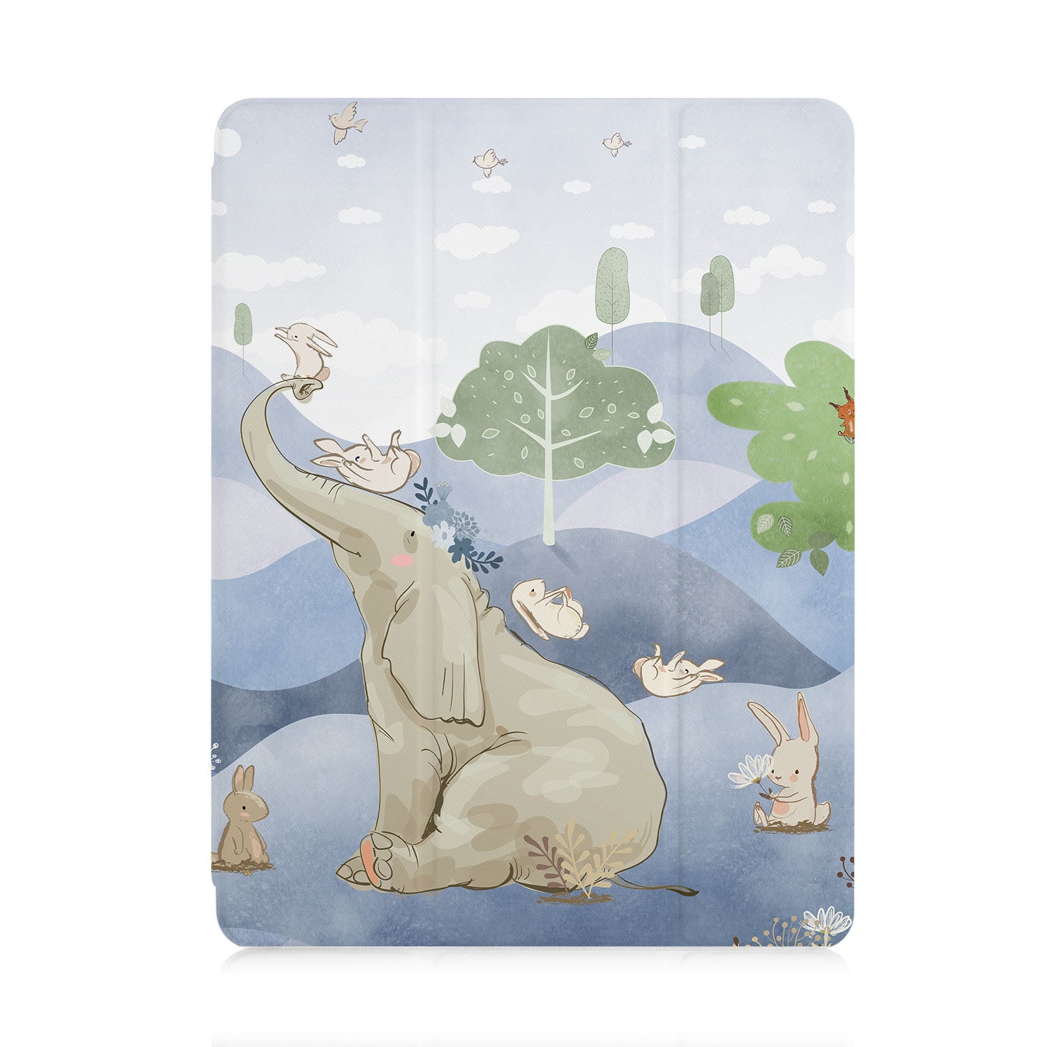 Premium iPad Trifold Case with Rainforest Animals Design - Slim Protective Cover for iPad Air/Pro, Stand & Sleep/Wake Feature - Perfect for Work, School & Travel