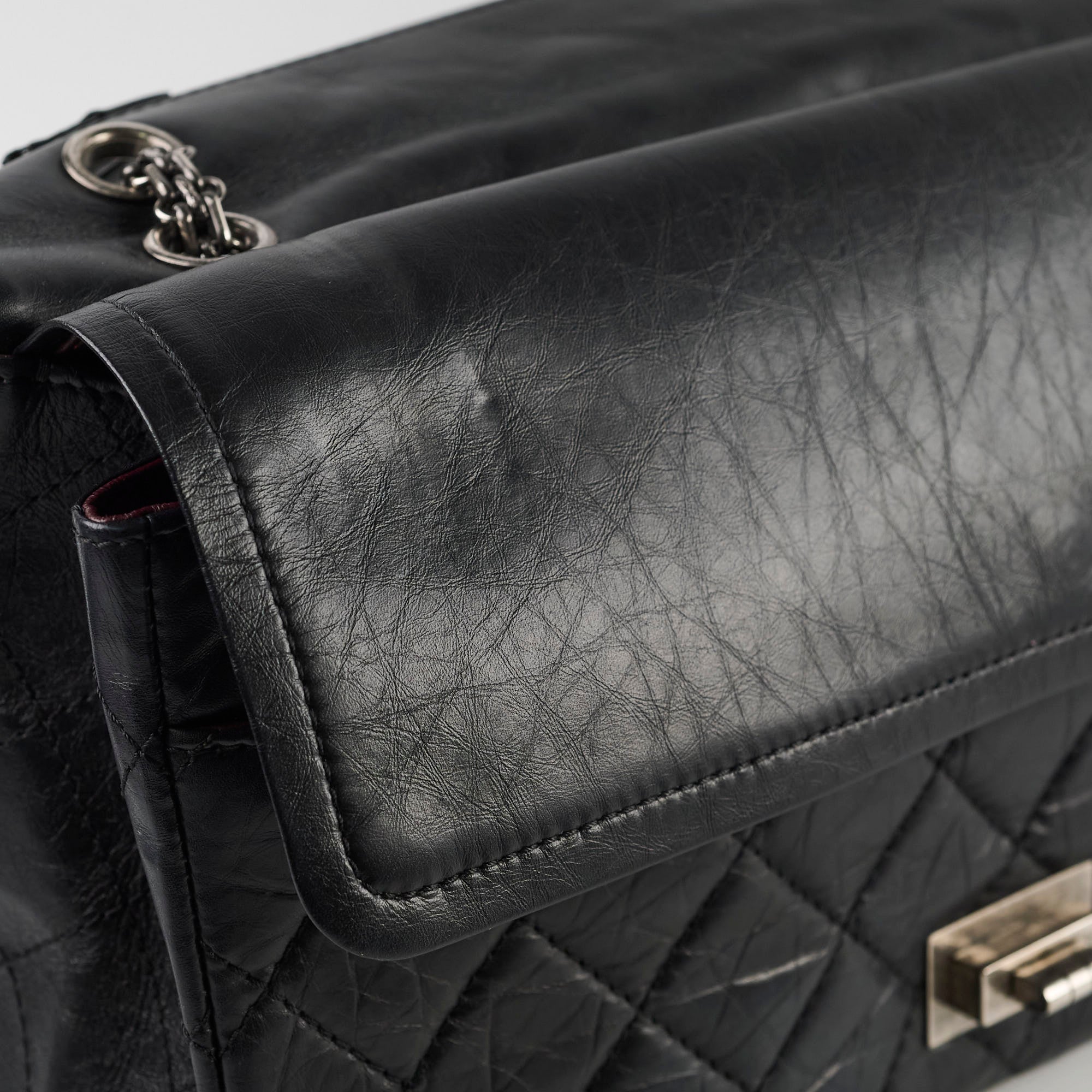 Chanel Reissue 2.55 Large (227 Size) Black Calfskin Bag with Ruthenium Hardware - Luxury Shoulder Bag for Women, Perfect for Work, Evening Events & Special Occasions