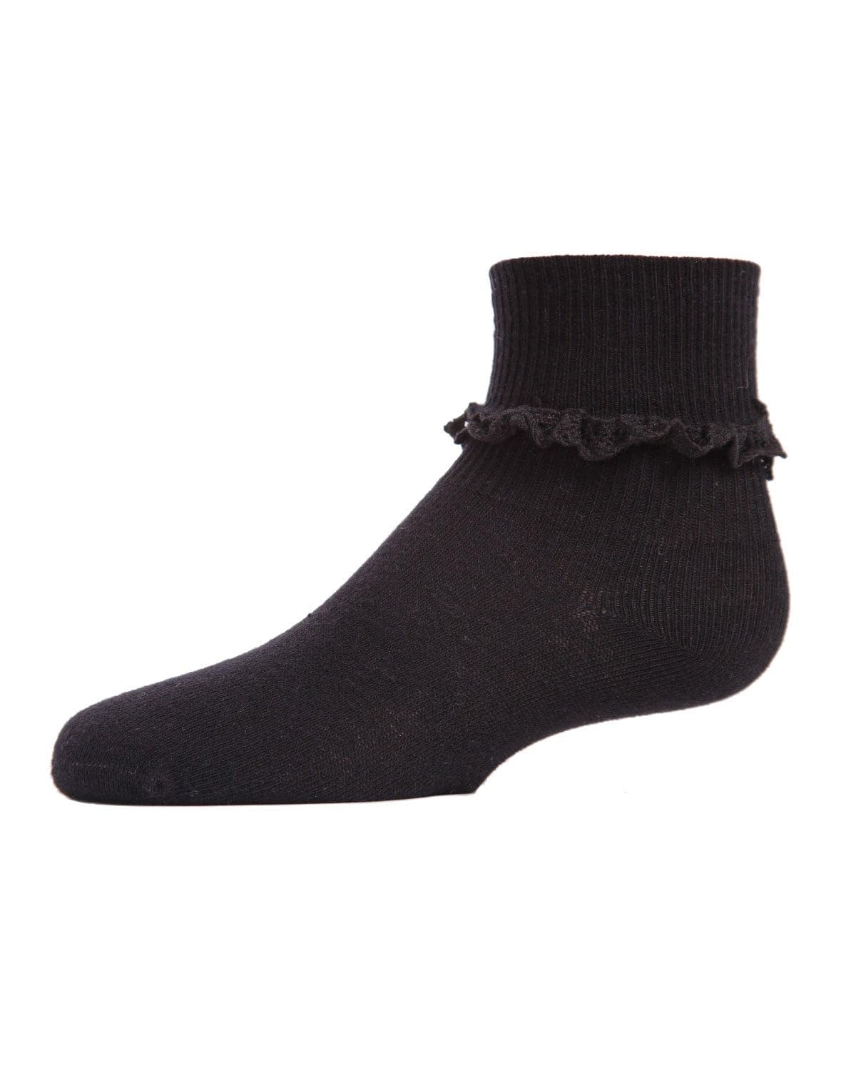 MeMoi Girls' Ruffle Eyelet Cotton Blend Anklet Socks - Cute & Comfortable Socks for School, Dance, and Everyday Wear