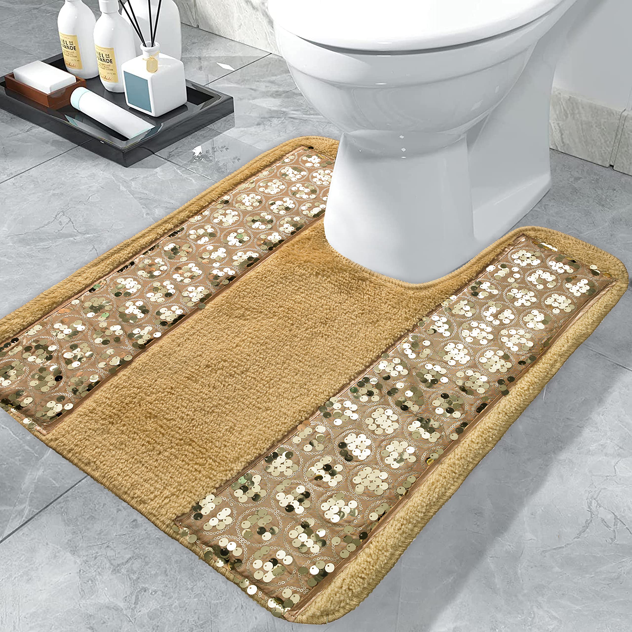 Luxury Champagne Sinatra Bath Mat - Soft Contour Non-Slip Bathroom Rug for Shower & Bathtub - Perfect for Modern Bathroom Decor & Spa Relaxation