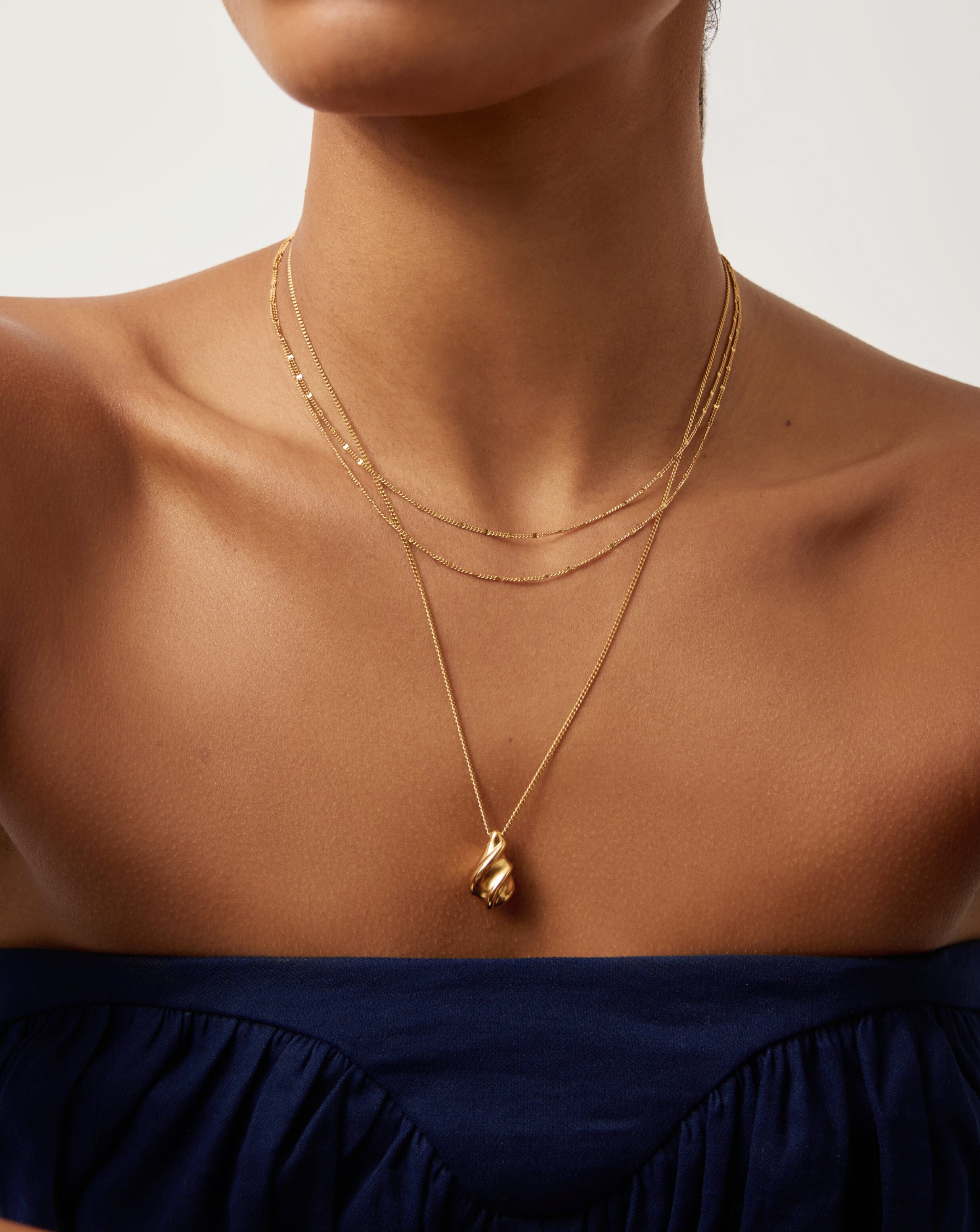 Savi Ridge Droplet Pendant Necklace - 18k Gold Plated Elegant Jewelry for Women | Perfect for Weddings, Parties & Everyday Wear