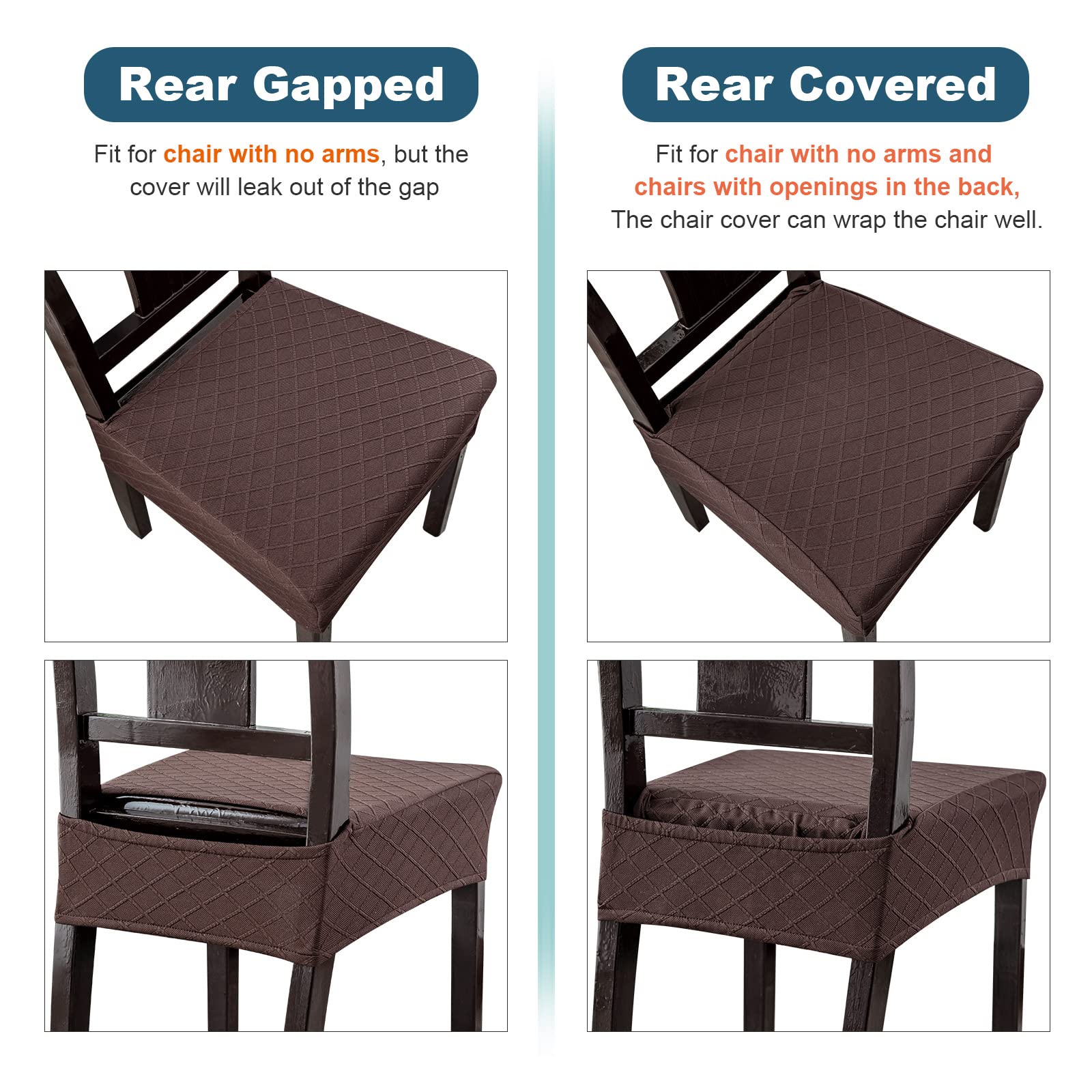**Waterproof Chair Covers for Dining Room - Genina Durable & Washable Seat Slipcovers - Perfect for Kitchen, Office & Outdoor Use**