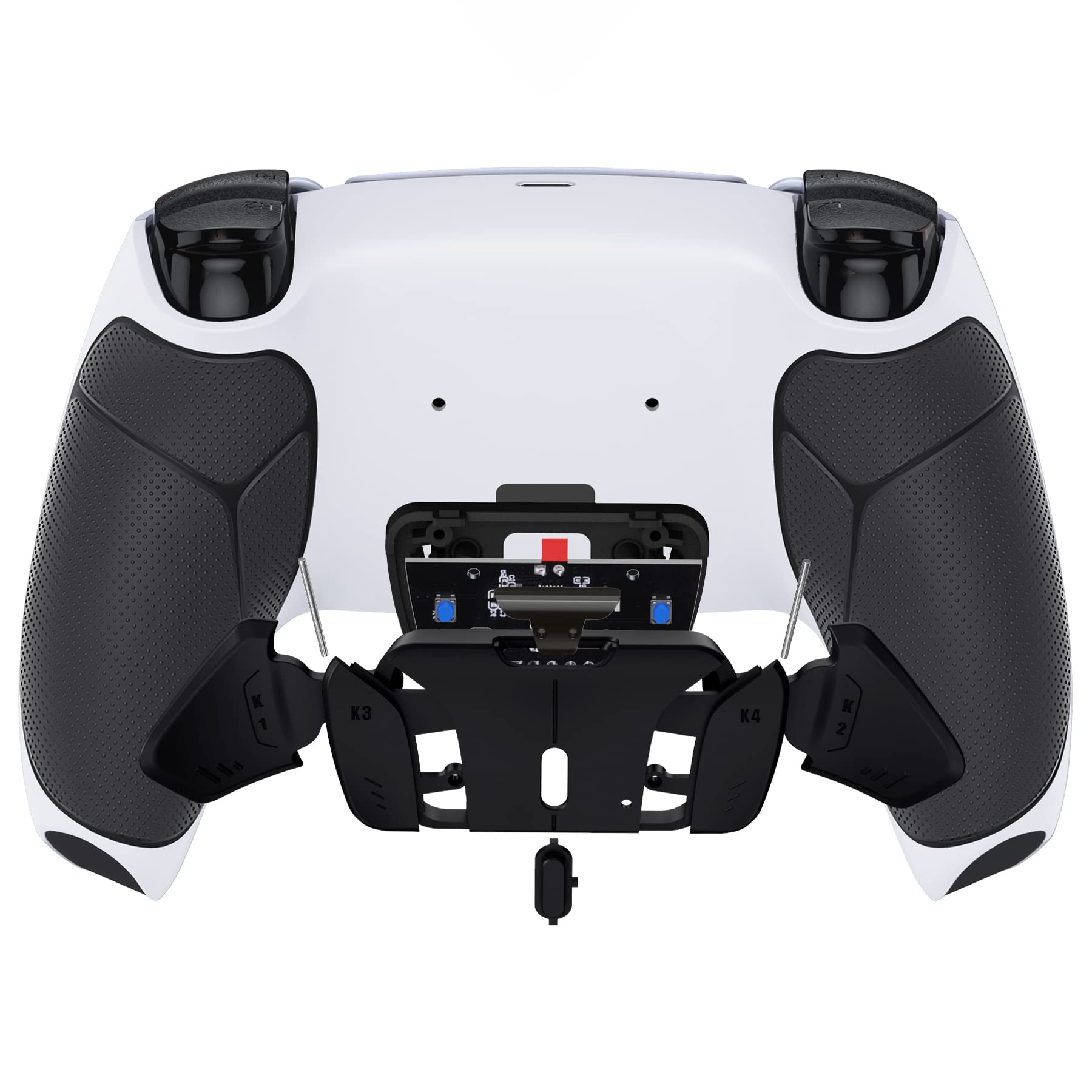 eXtremeRate RISE4 Programmable Remap Kit for PS5 Controller BDM-010/020 - Rubber Grip Cover & 4 Back Buttons Paddle Set - Black - Enhance Gaming Performance for FPS, Racing & Competitive Play