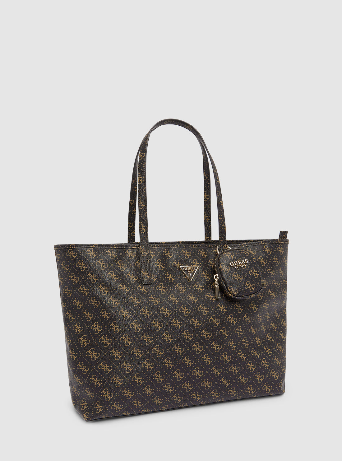 Premium Brown Leather Tote Bag with Logo - Large Capacity Work & Travel Tote for Women - Perfect for Office, Gym, Shopping & Weekend Getaways
