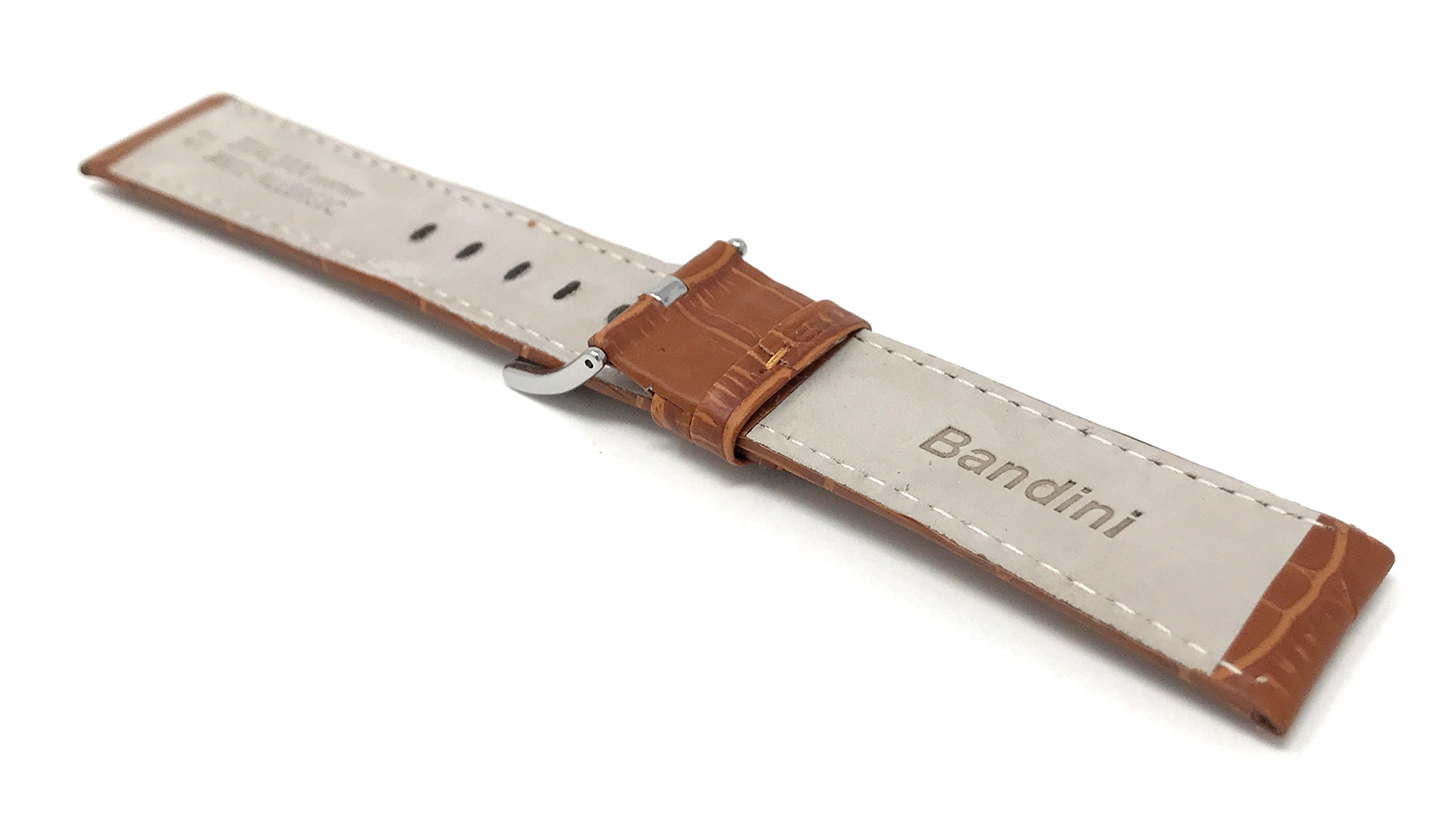 Men's 20mm Alligator Leather Watch Band - Classic & Smart Watch Strap Replacement for Daily Wear