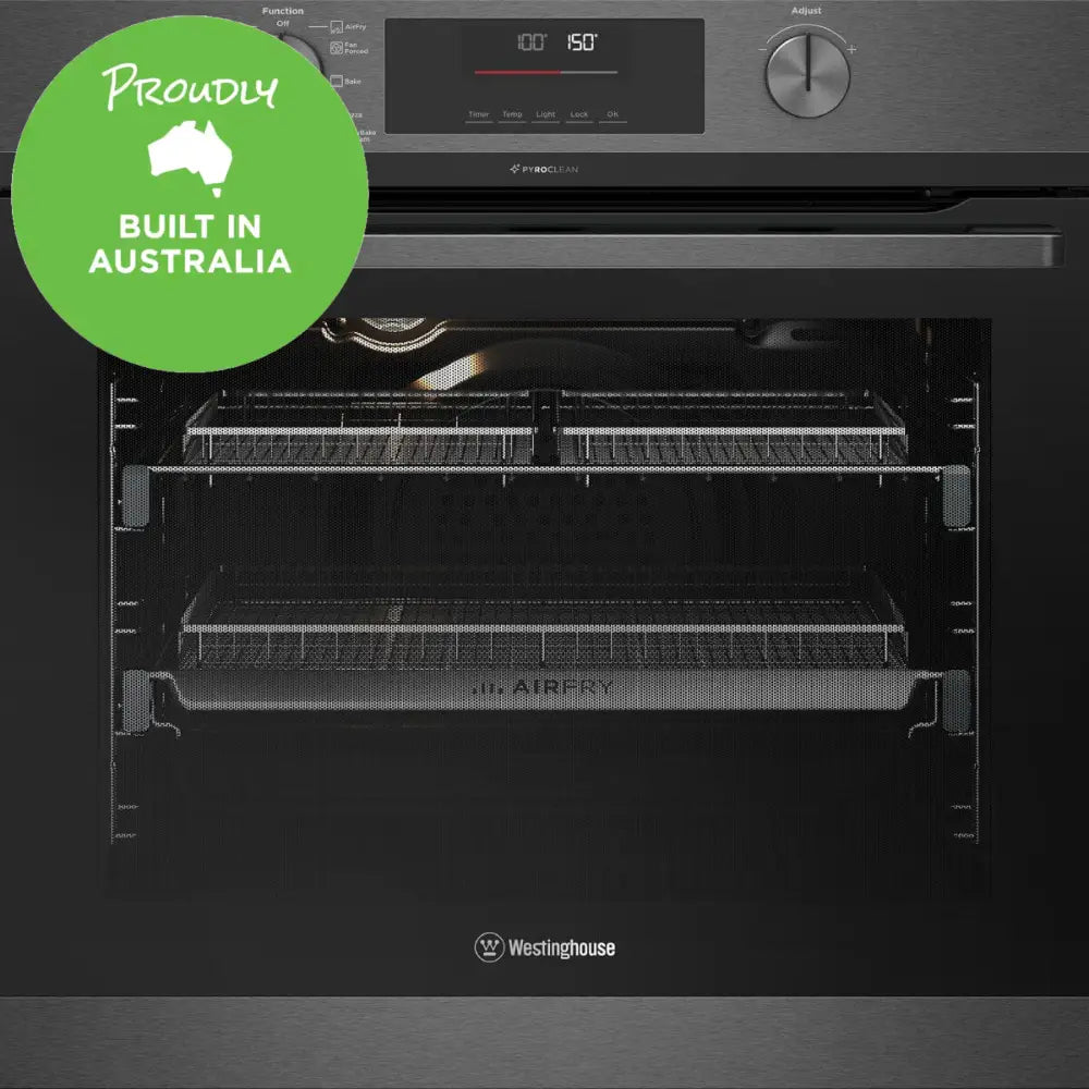 Westinghouse WVEP6717DD 60cm Multi-Function Pyrolytic Oven with Air Fry & Steam Bake - Dark Stainless Steel - Perfect for Baking, Roasting & Air Frying - Ideal for Home Kitchens & Small Restaurants