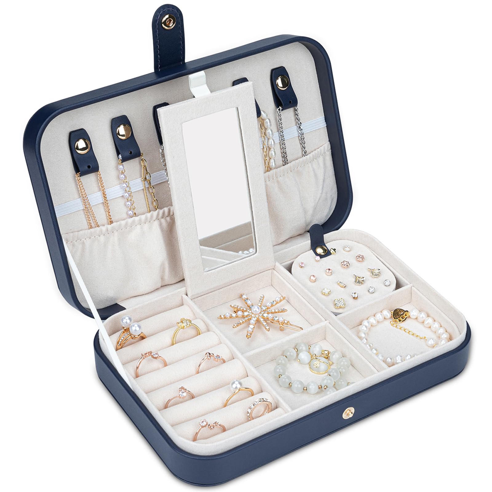 Elegant 2-Layer Travel Jewelry Organizer Box for Women - Portable Jewelry Case with Secure Storage, Perfect Gift for Women & Girls (Black) | Great for Travel, Home Storage & Daily Jewelry Organization