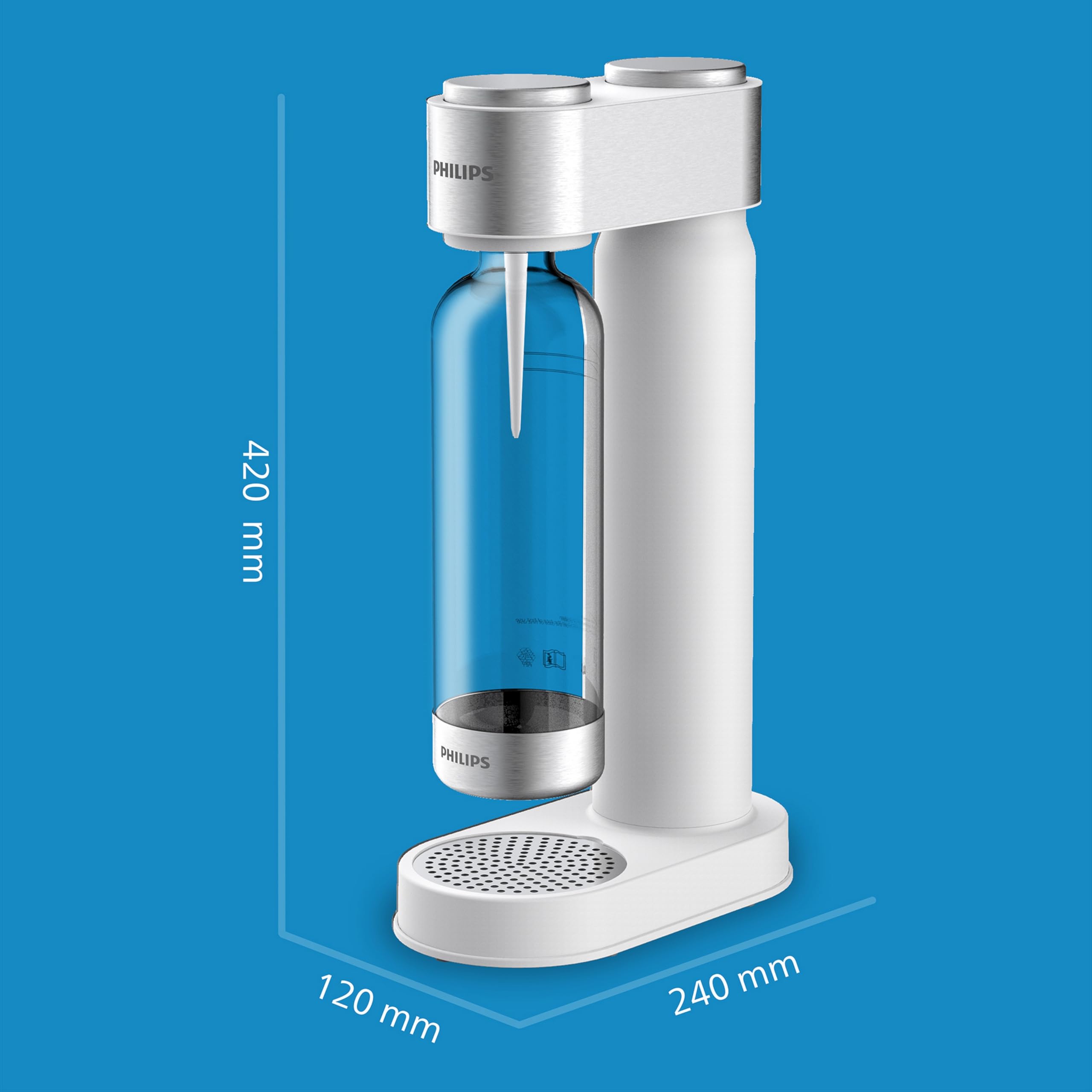 Philips GoZero ADD4902WH/10 Machine à Soda Sans BPA 1L Blanc - Idéal pour Maison, Bureau et Fêtes