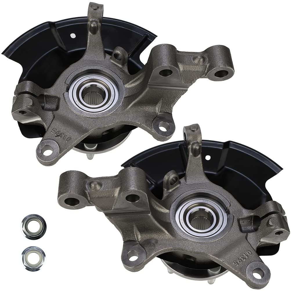 OCPTY Front Steering Knuckles & Wheel Bearing Hub Assembly - Driver & Passenger Side - Compatible with 2007-2010 Ford Edge 3.5L (Part #LK055 LK056) - Perfect for Smooth Steering & Wheel Alignment Repairs