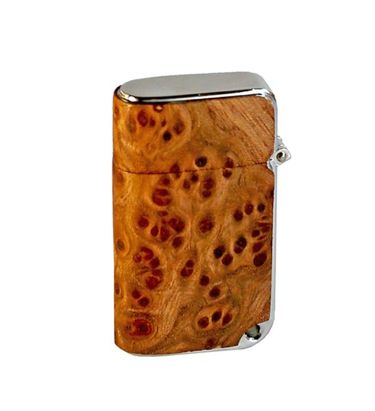 Premium Brizard & Co Nano Series 2 Carpathian Burl Torch Flame Cigar Lighter - Windproof Butane Lighter for Cigars, Cigarettes & Outdoor Use - Perfect for Smoking Enthusiasts & Gifts