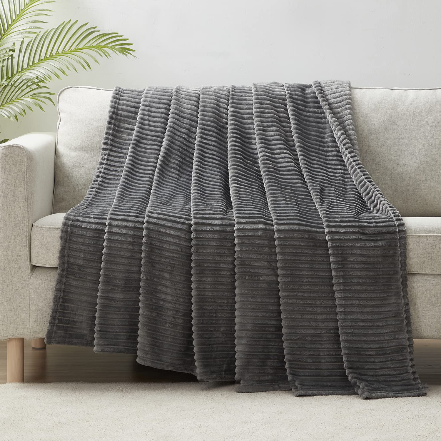 Nestl Soft Twin Fleece Blanket - Ultra Cozy 90x90 Inch Grey Plush Blanket for Bed | Warm Fuzzy Throw for Couch, Sofa & Winter Nights | Perfect Gift for Family & Friends